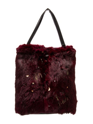 Fur Top Handle Bag