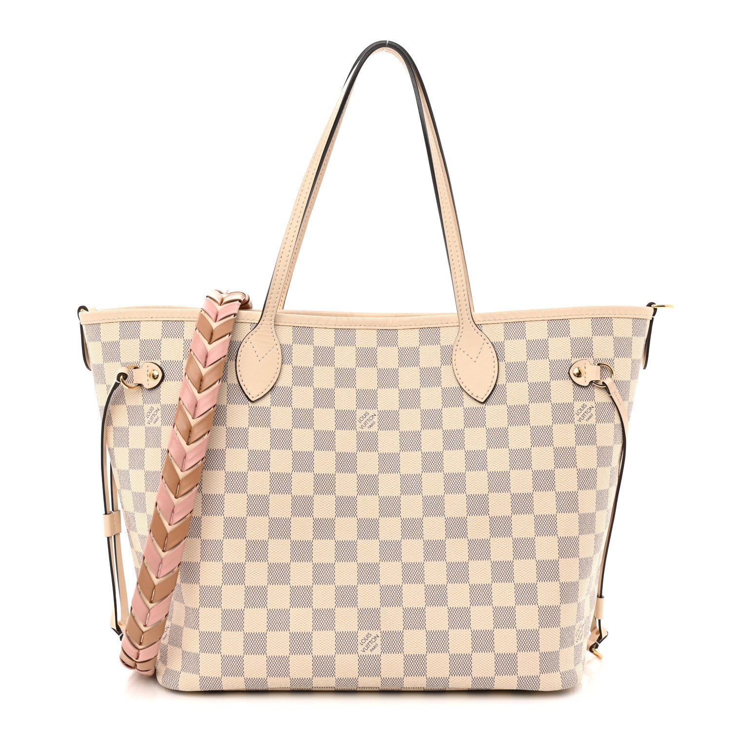 Louis Vuitton Damier Azur Braided Neverfull MM Pink