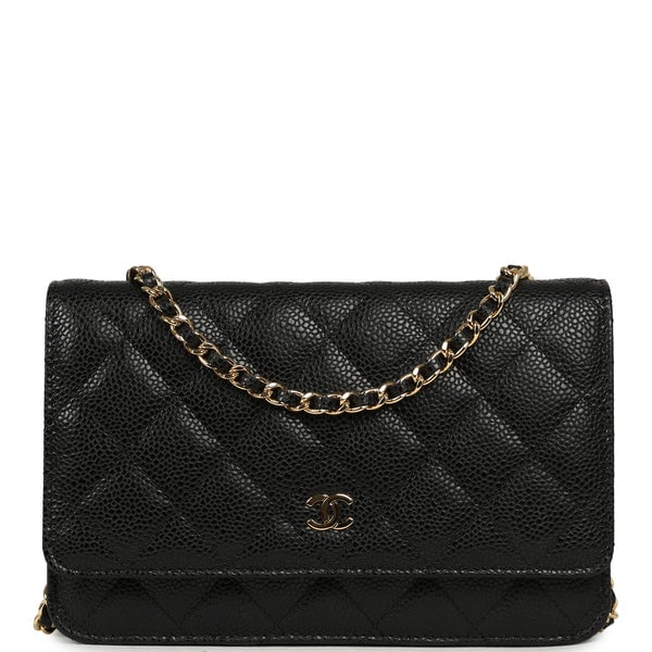 Chanel Classic Wallet On Chain WOC Black Caviar Gold Hardware