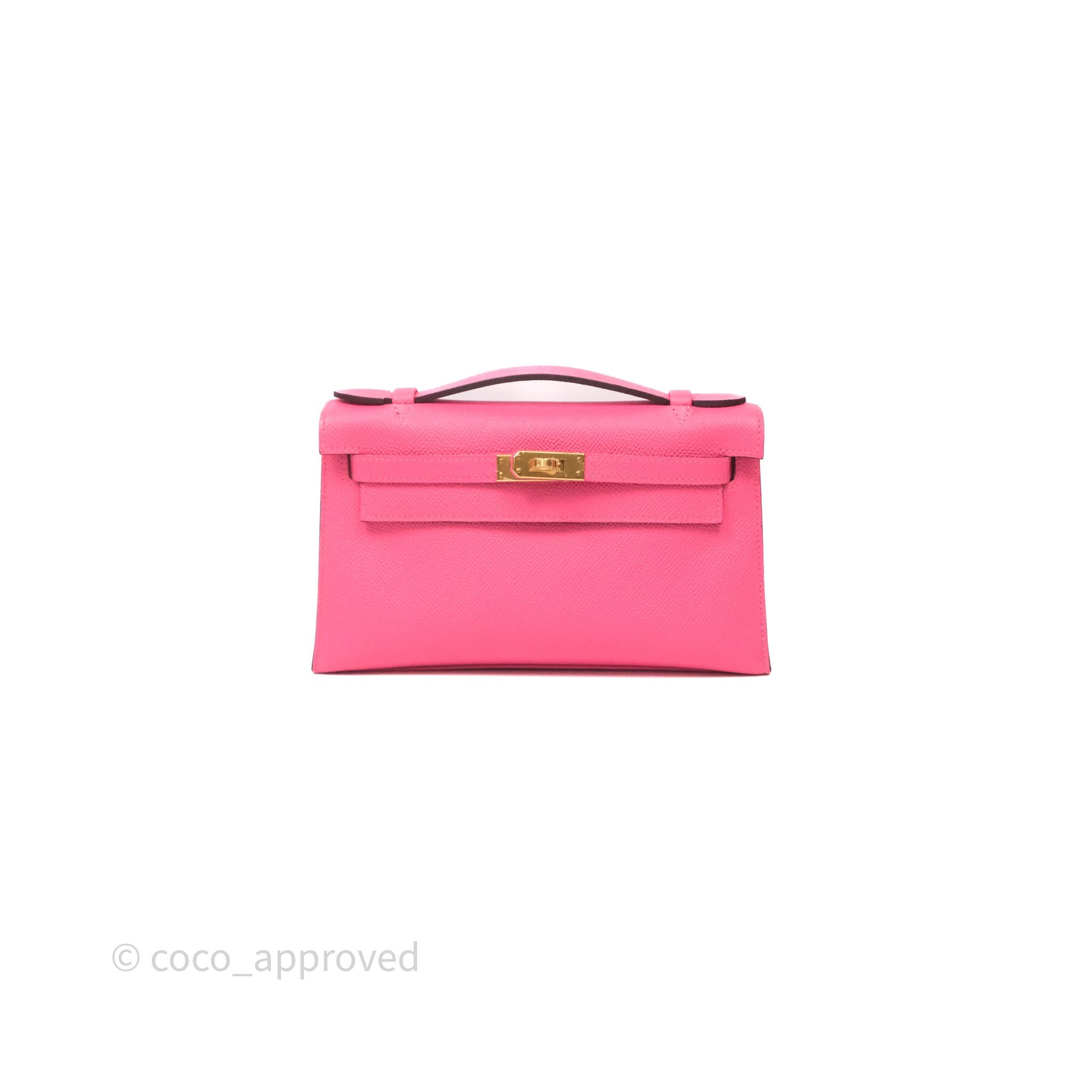 Hermès Kelly Mini Pochette U5 Rose Lipstick Epsom Gold Hardware