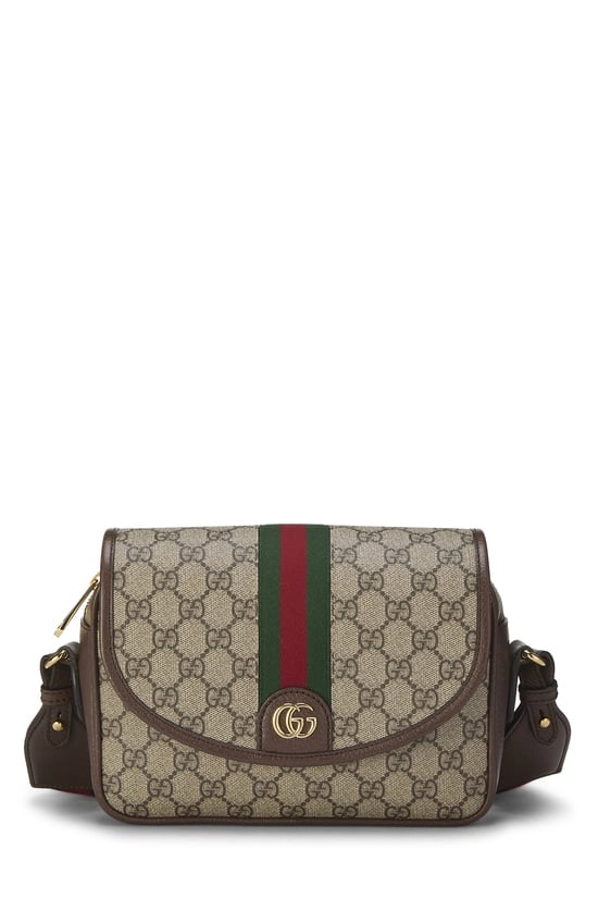 Brown GG Supreme Canvas Ophidia Shoulder Bag Small