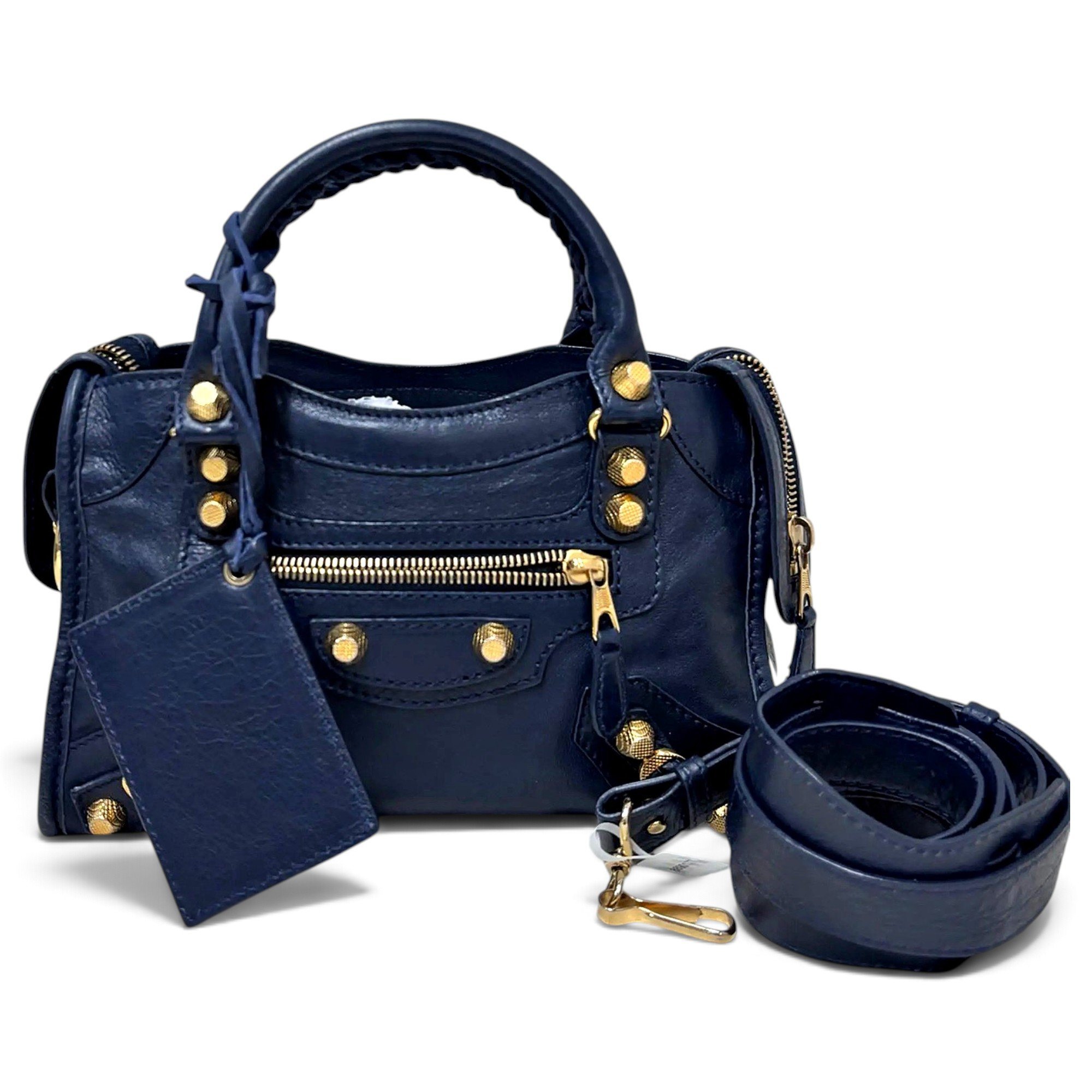 Classic Metalic leather handbag