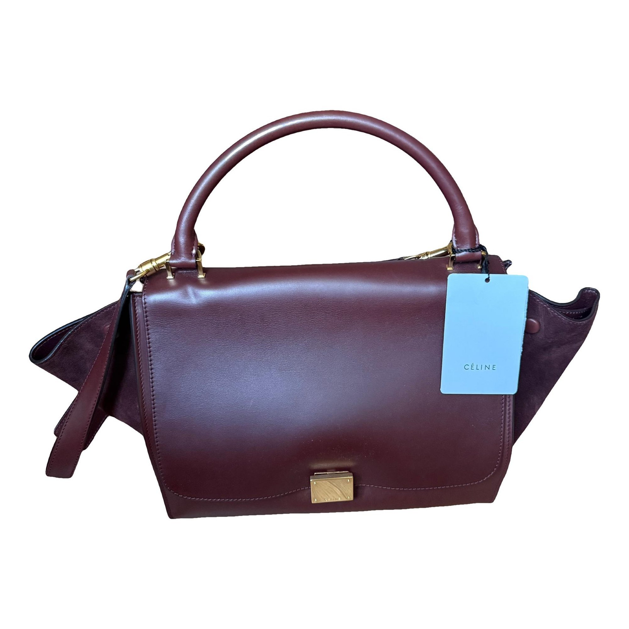 Trapèze leather handbag