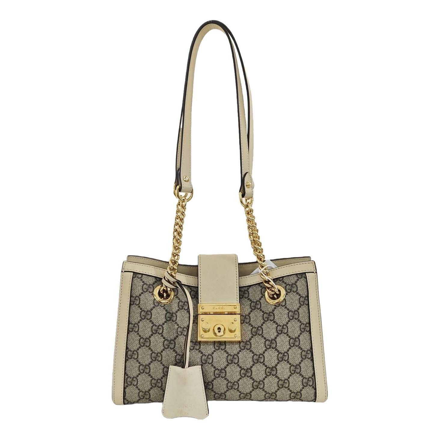 Padlock leather handbag