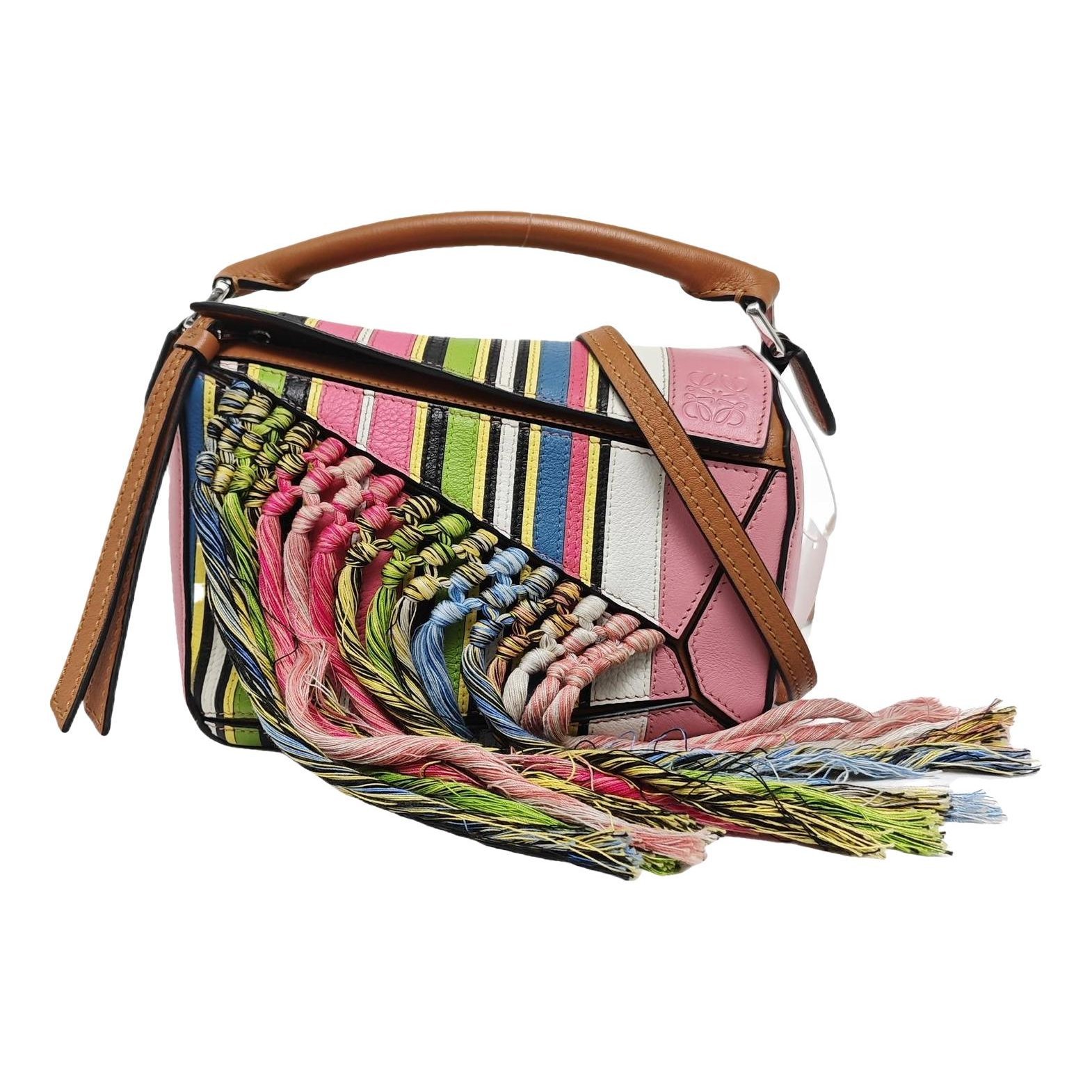 Puzzle leather crossbody bag