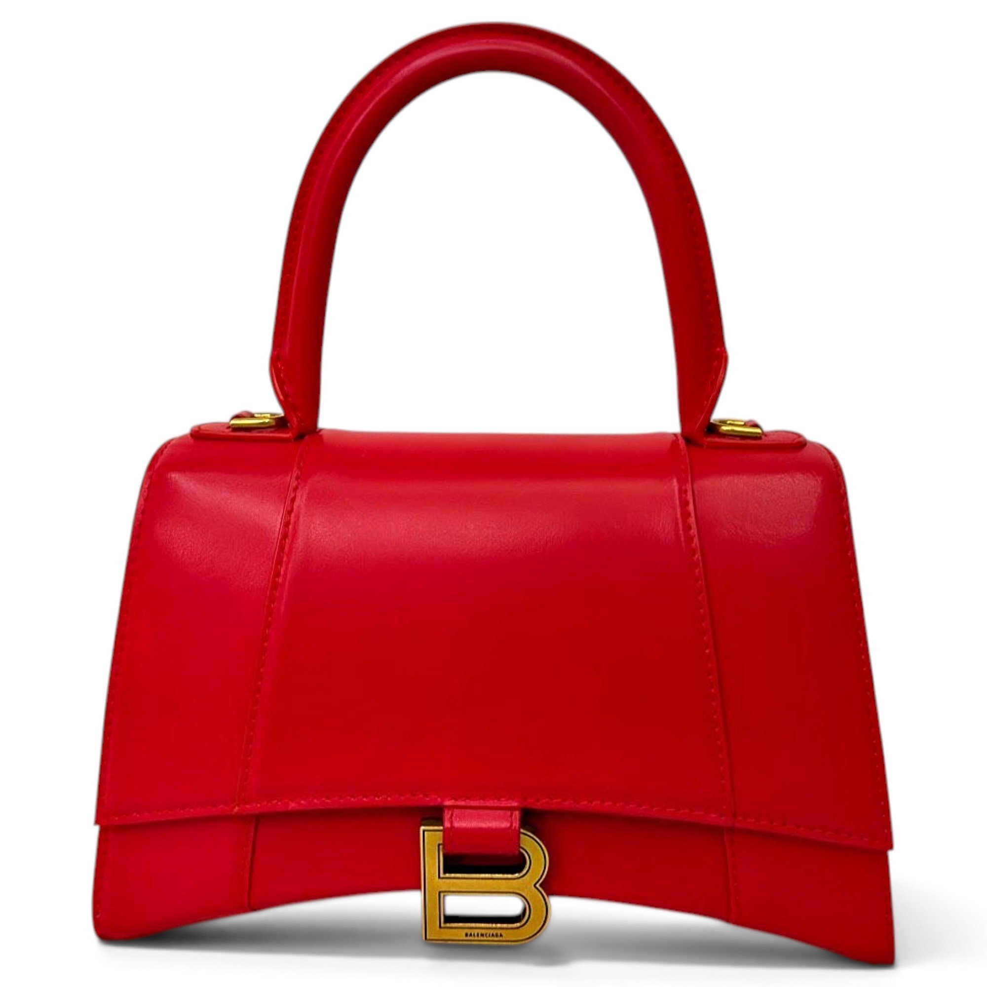 Hourglass leather handbag