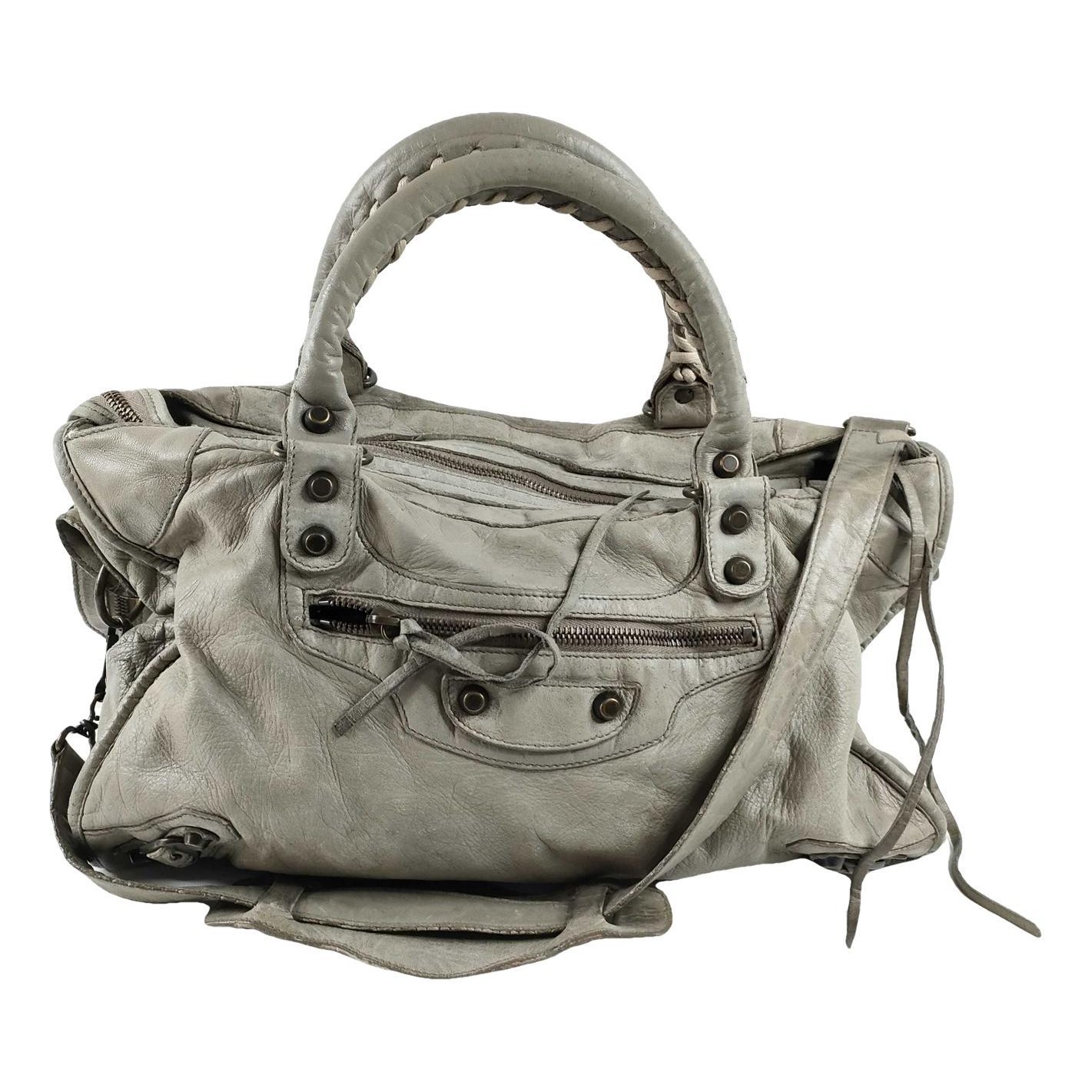 City leather handbag
