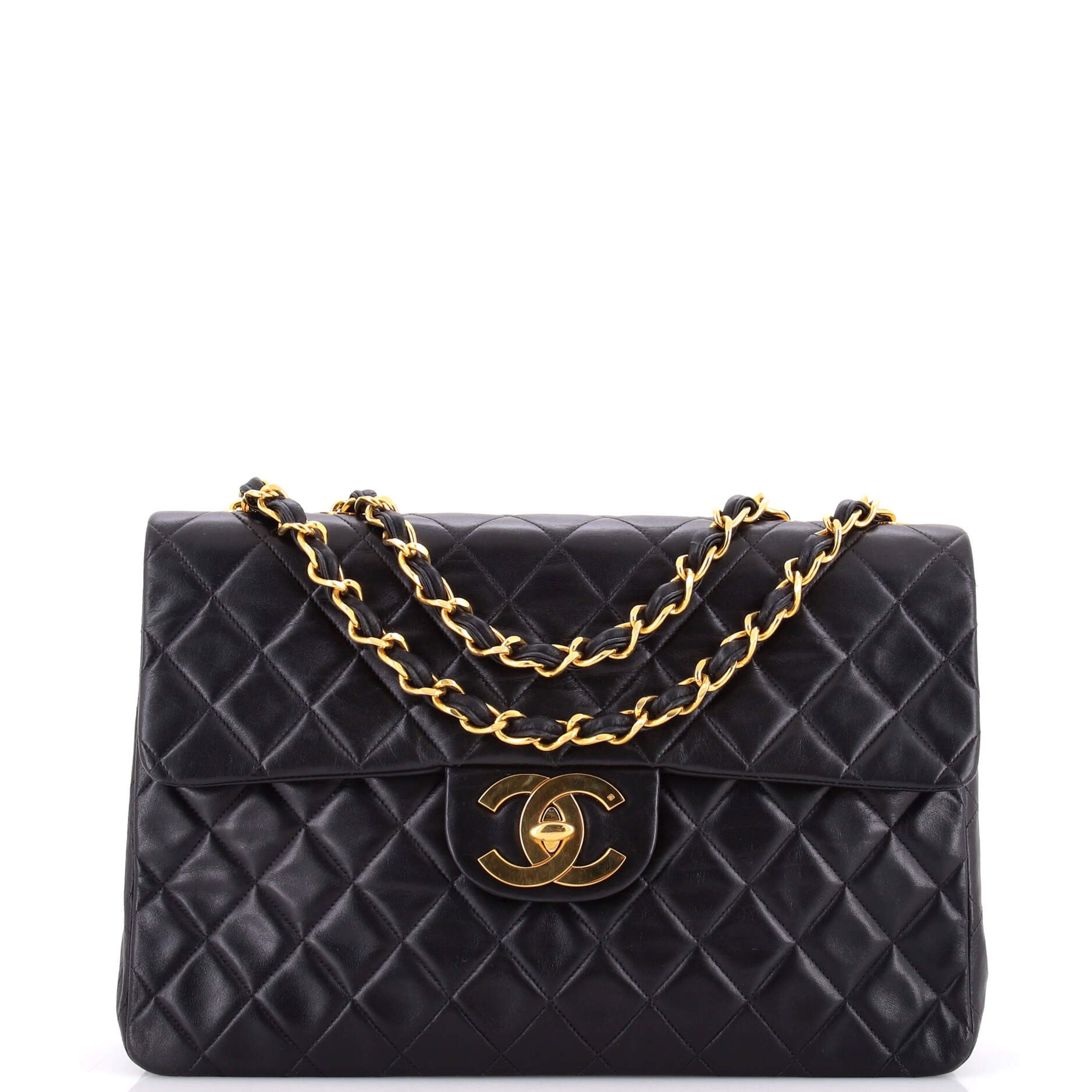 Vintage Classic Single Flap Bag Quilted Lambskin Jumbo