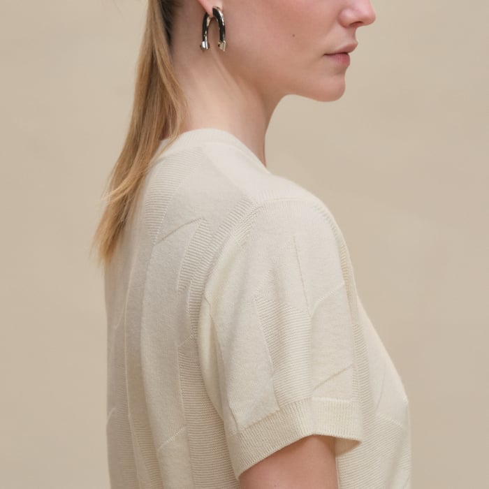 Blanc Naturel "H" Short-sleeve Sweater