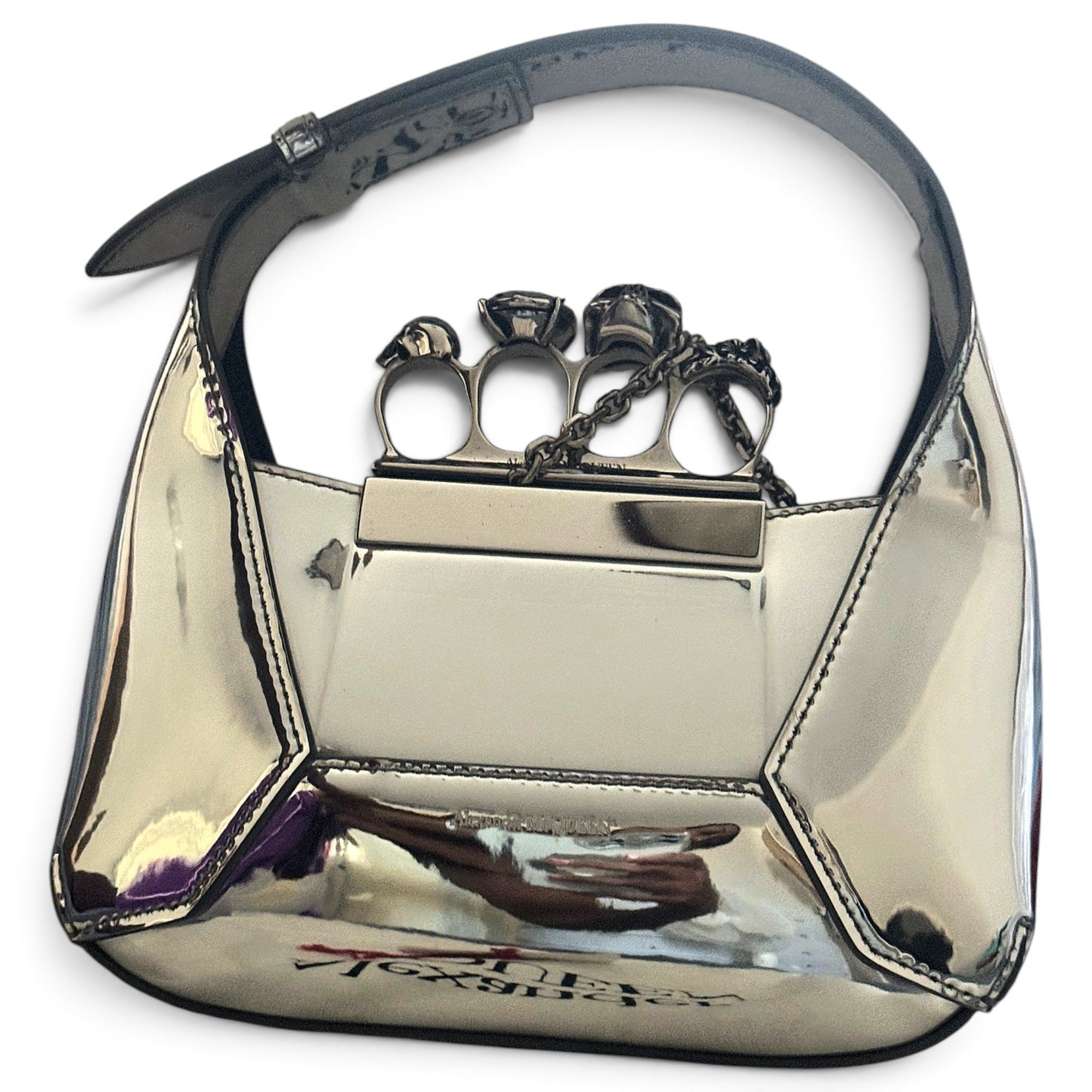 Knuckle leather handbag