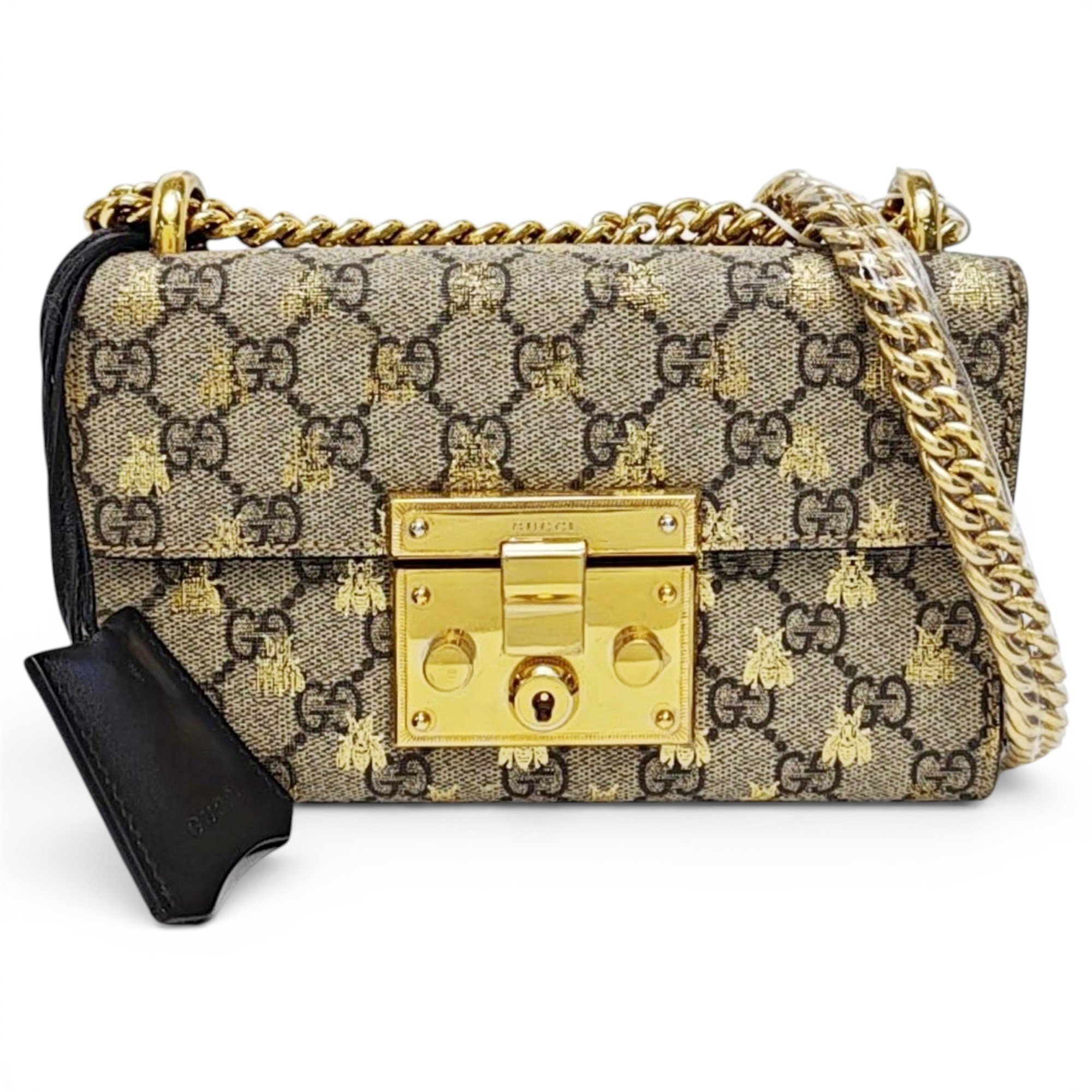 Padlock leather handbag