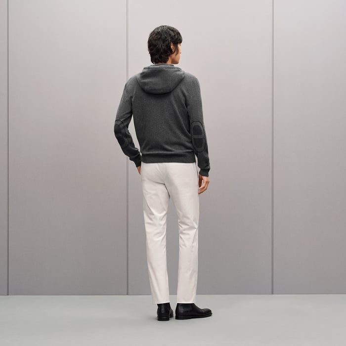 Anthracite "Maillon Chaine d'Ancre" Zipped Cashmere Jacket