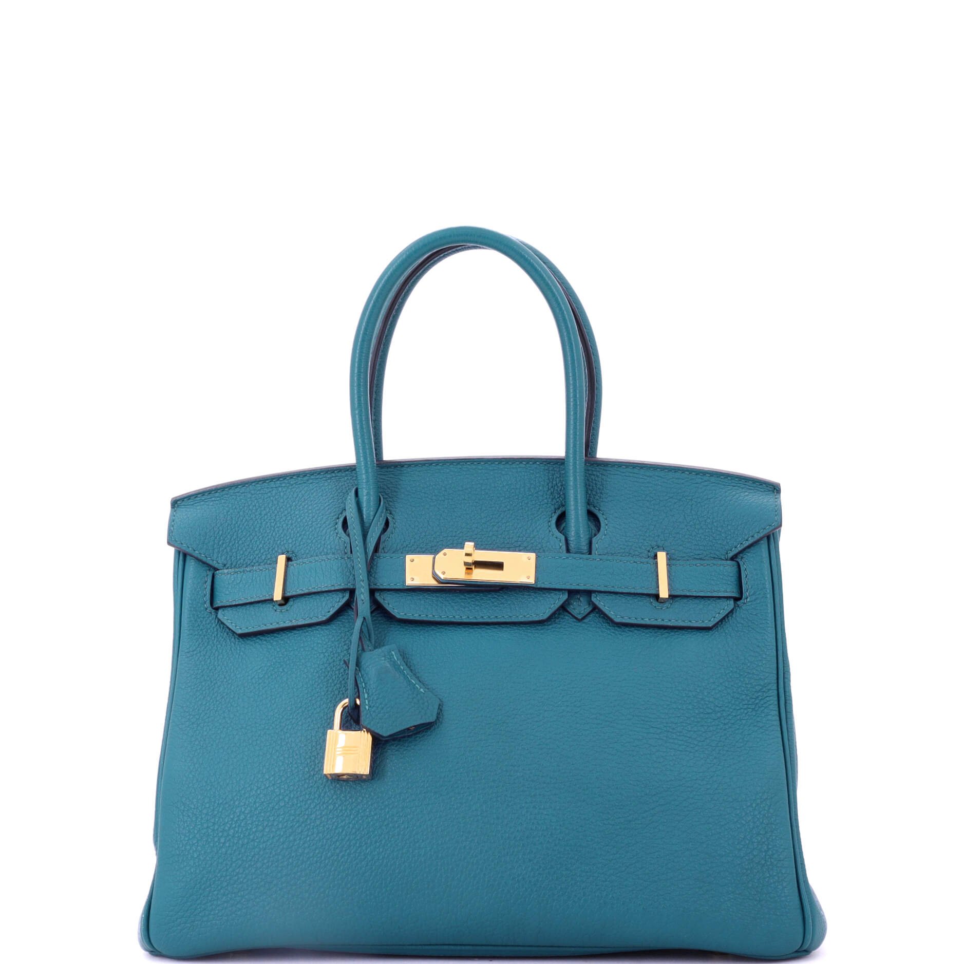 Hermes Birkin Handbag Bleu Izmir Togo with Gold Hardware 30