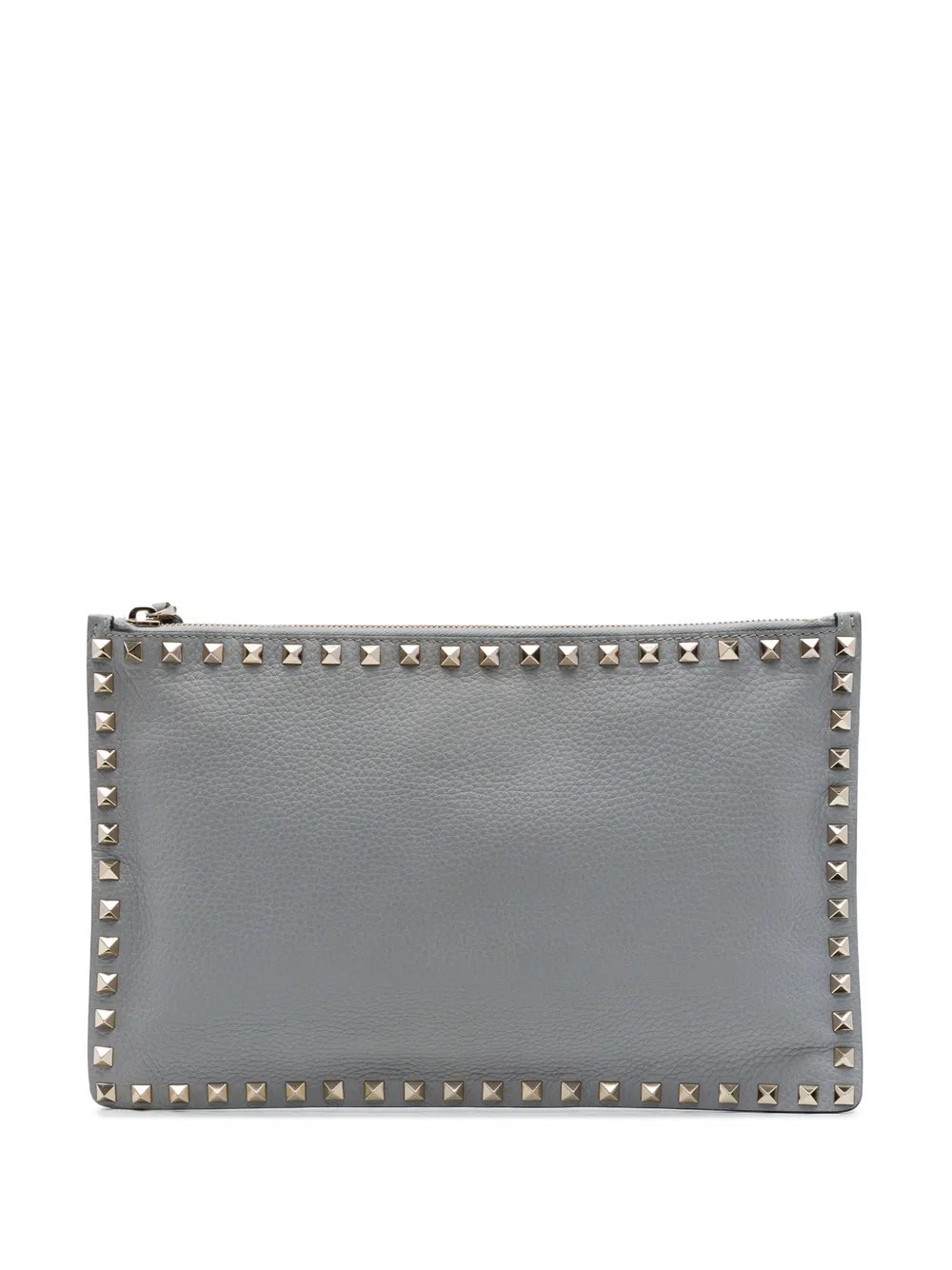 2000-2017 Grained Calfskin Rockstud Zip clutch bag