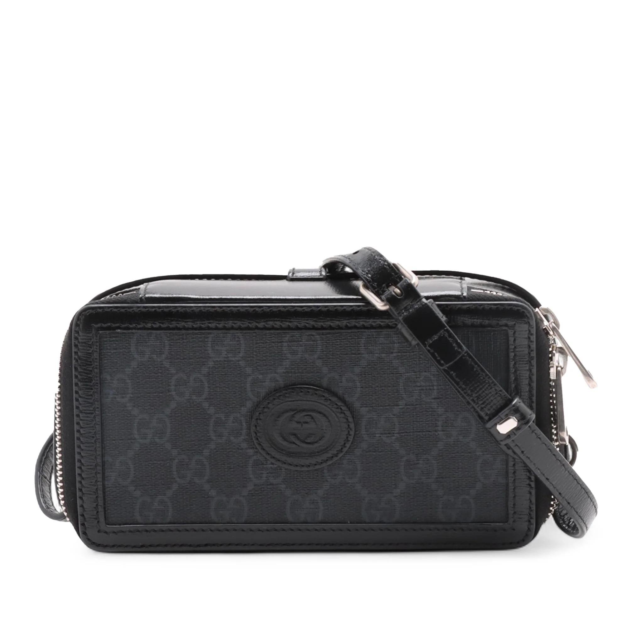Interlocking leather crossbody bag