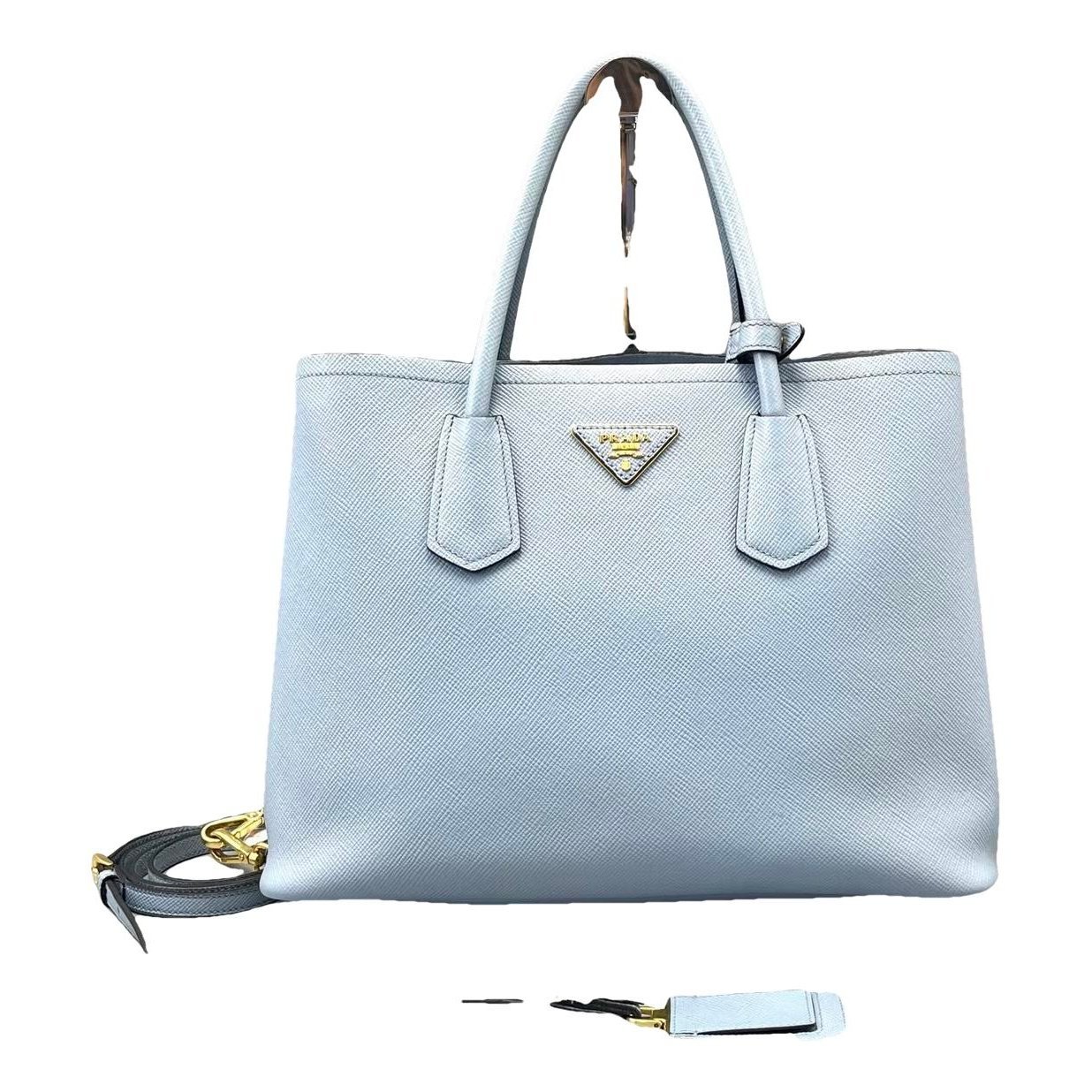 Double leather handbag