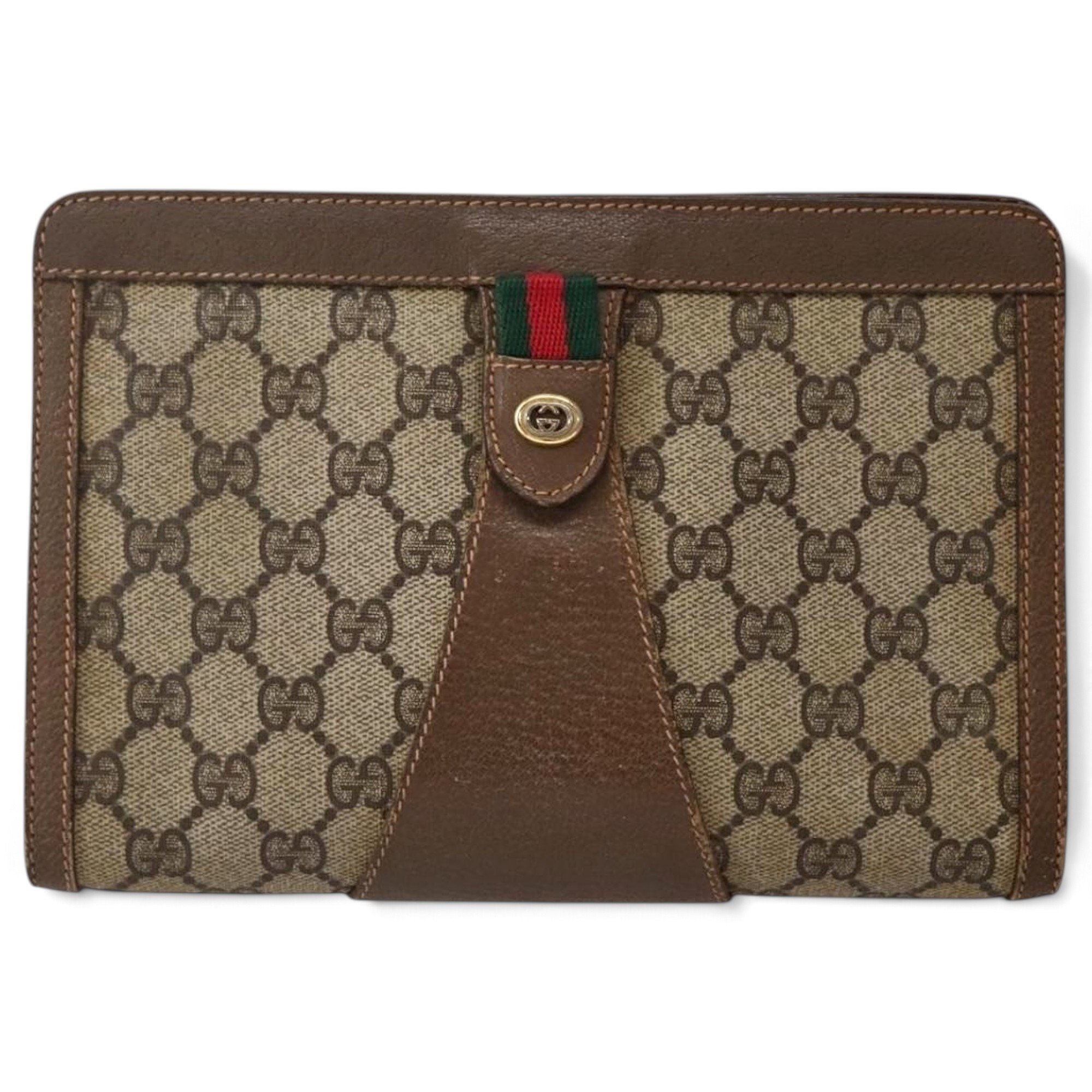 Leather clutch bag