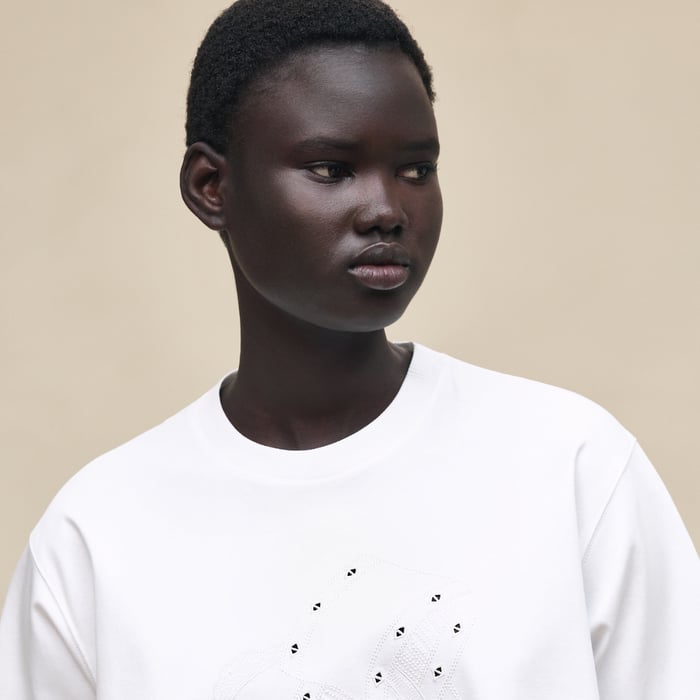 Blanc Embroidered Flared T-shirt