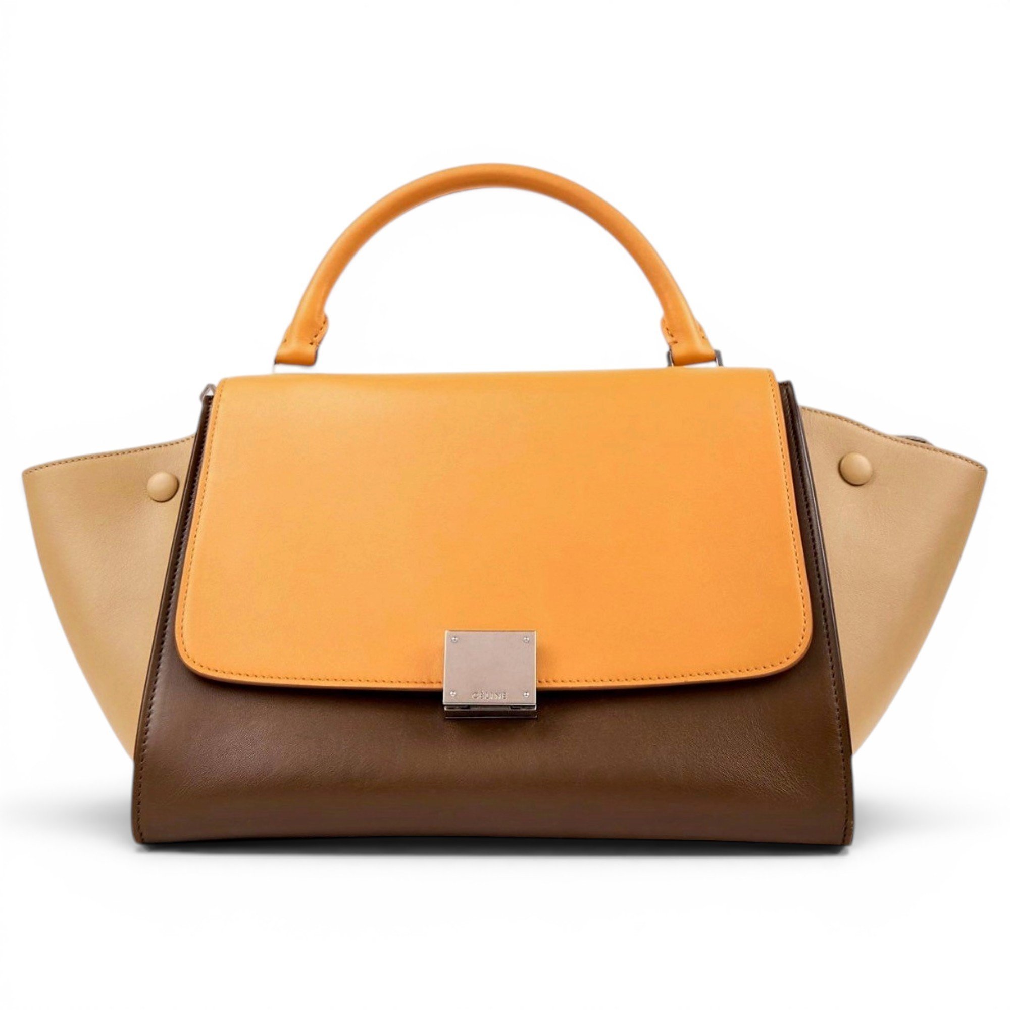 Trapèze leather crossbody bag