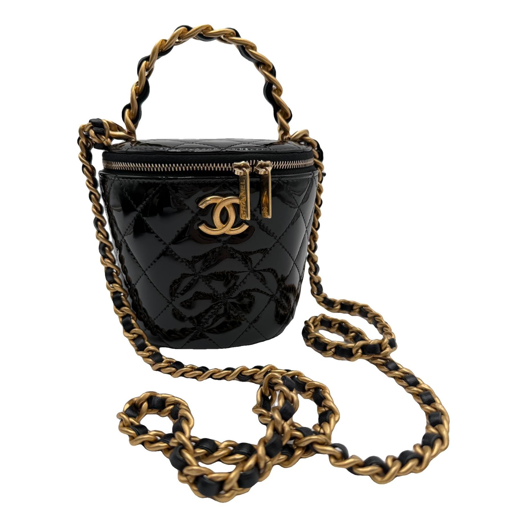 Patent leather handbag