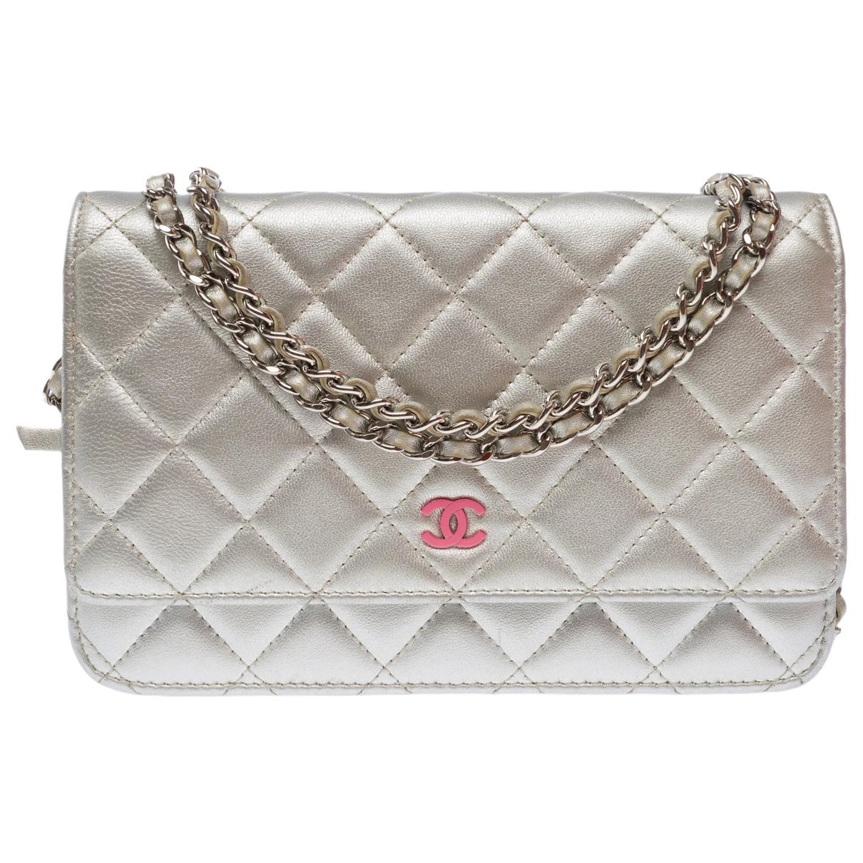 Wallet On Chain leather handbag