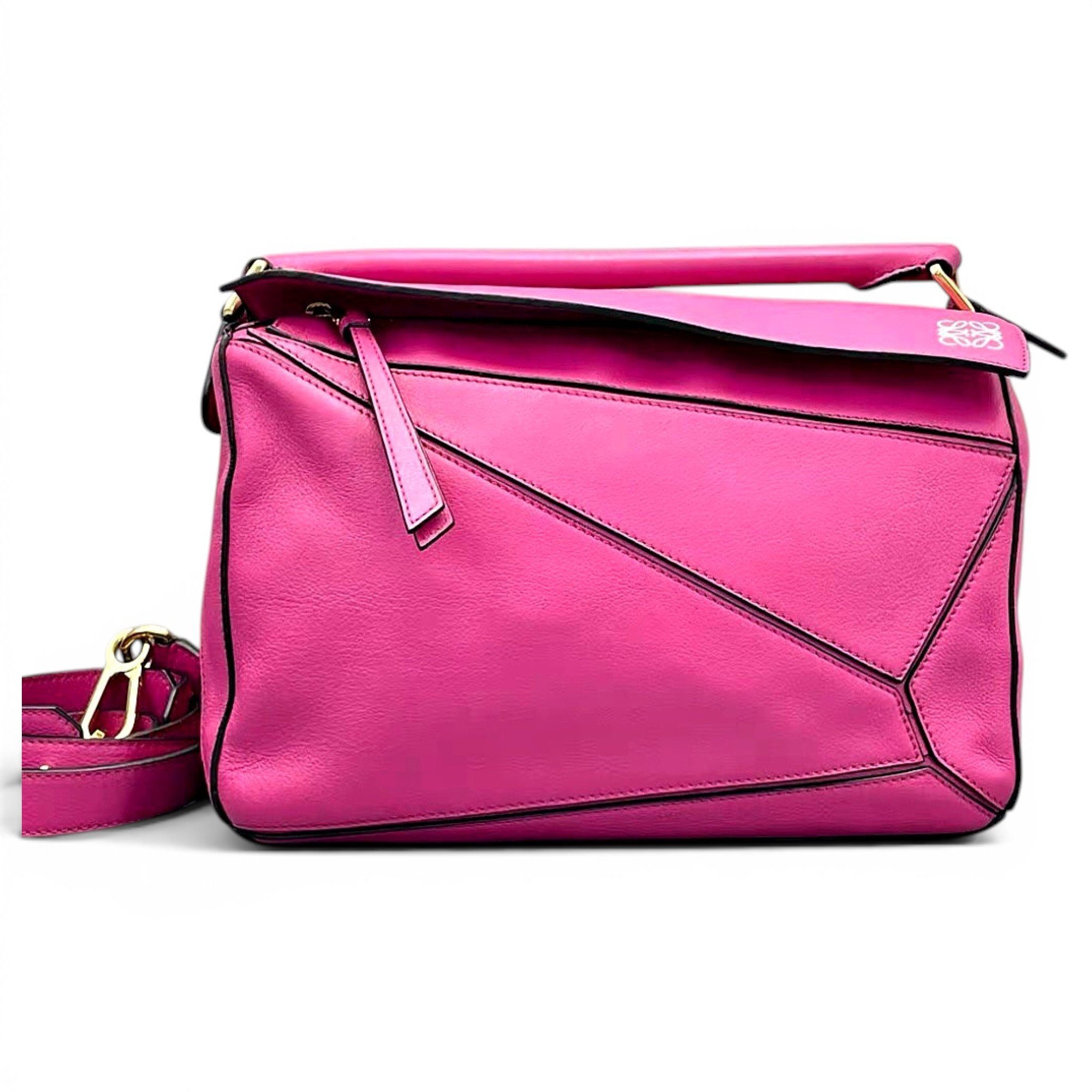 Puzzle leather handbag
