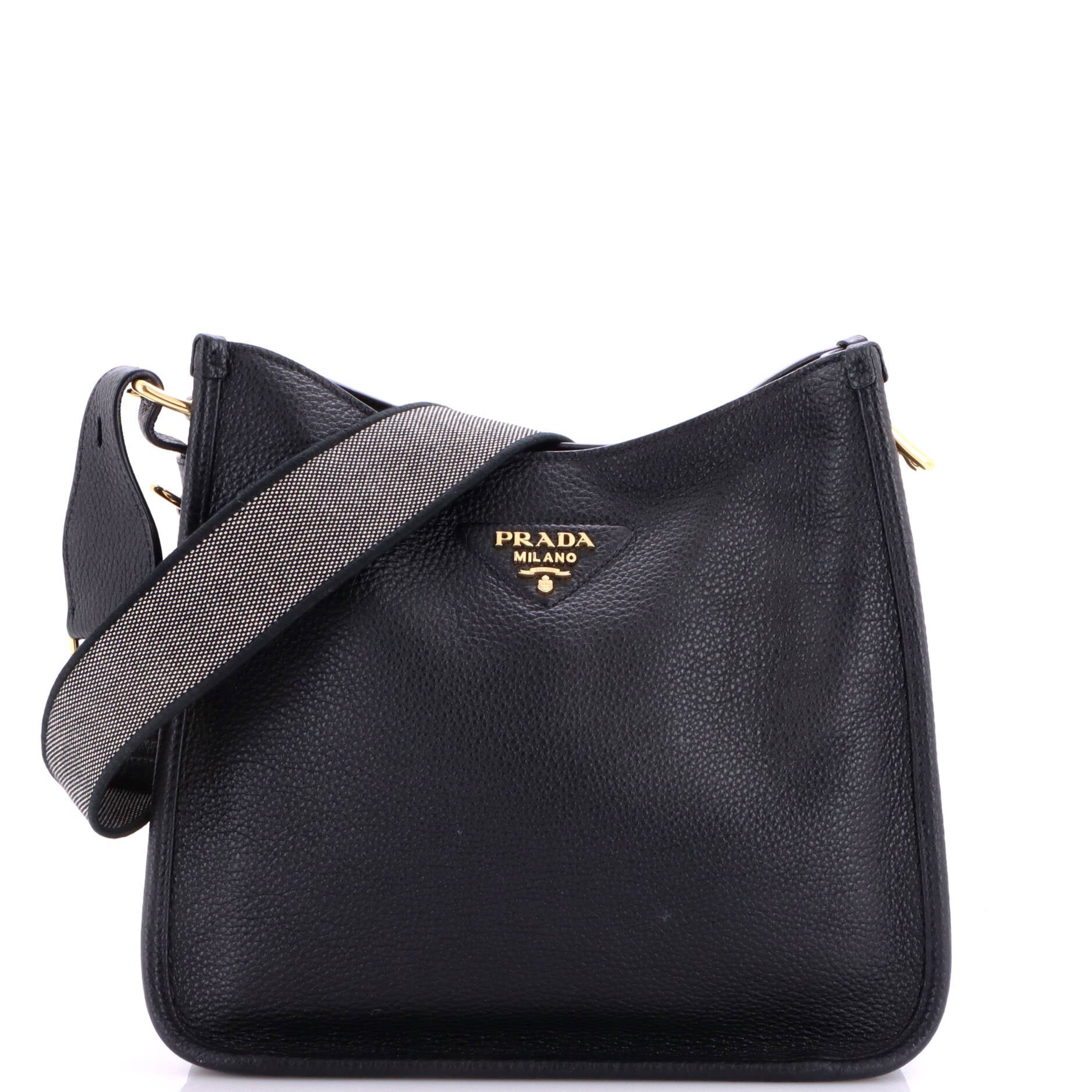 Logo Strap Crossbody Bag Vitello Daino Medium
