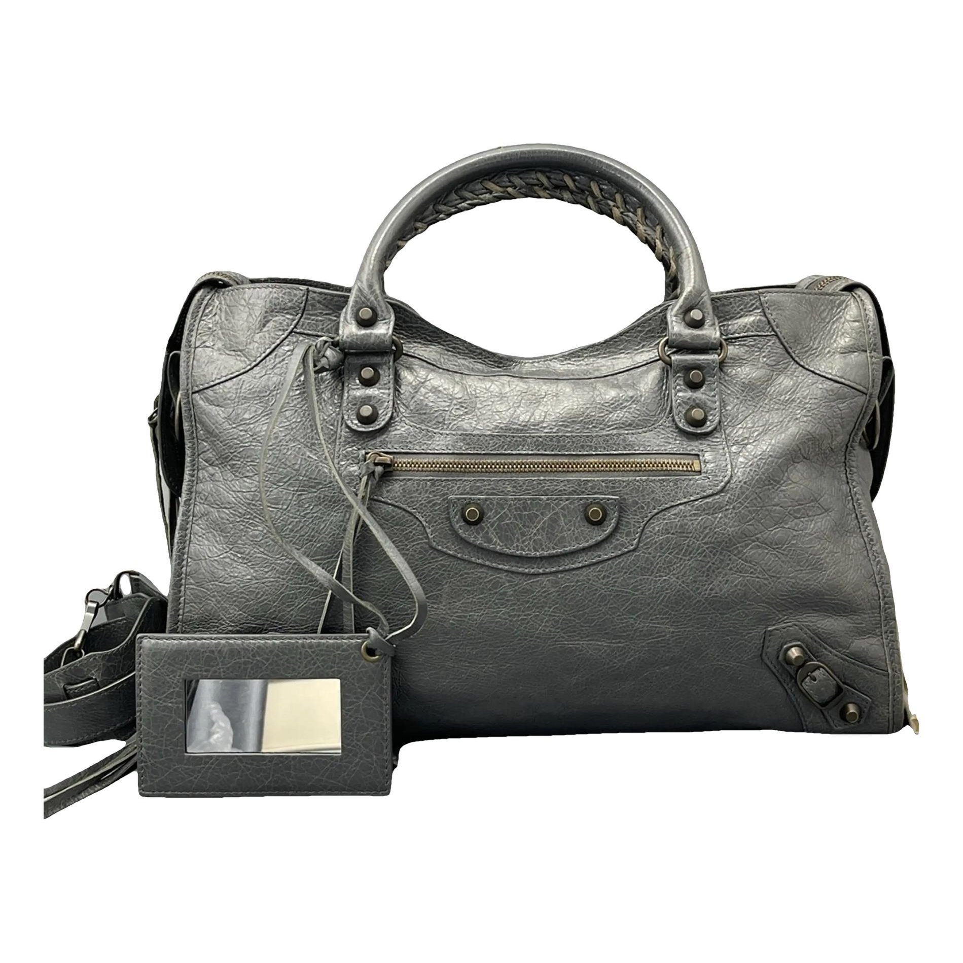 City leather handbag