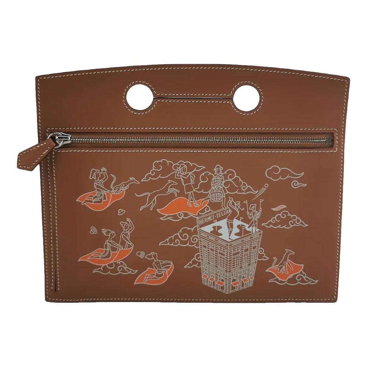 Leather clutch bag