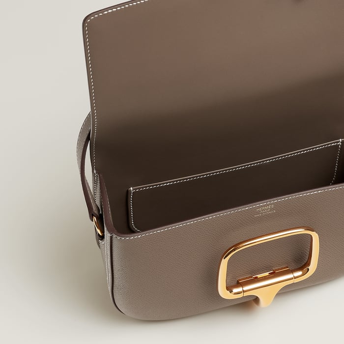 大象灰 Hermès Della Cavalleria Elan肩背包