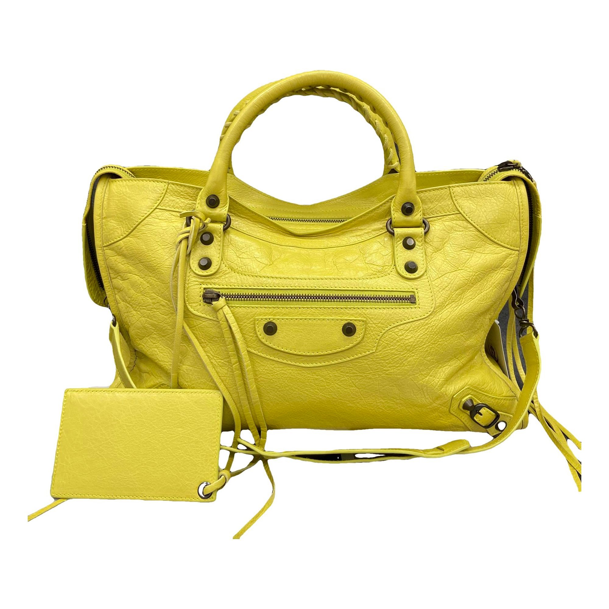 City leather handbag
