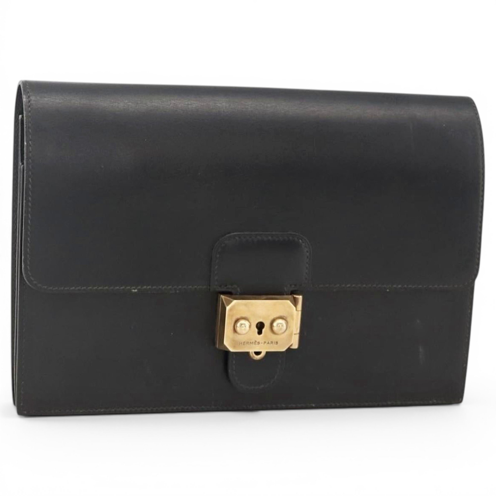 Leather clutch bag