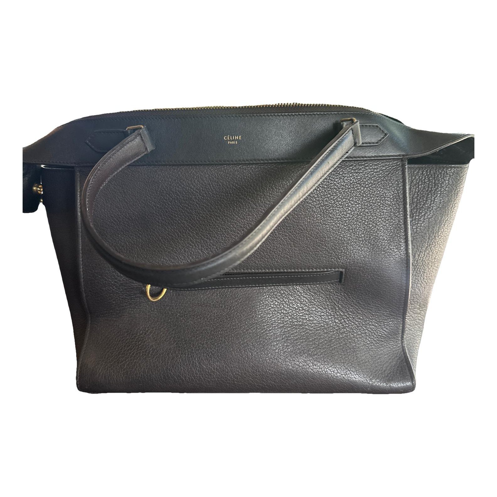 Ring leather handbag
