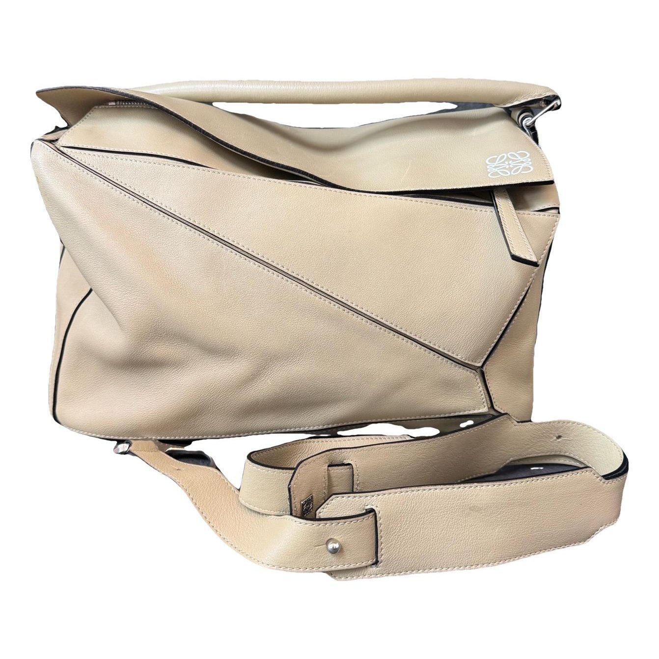 Puzzle leather handbag