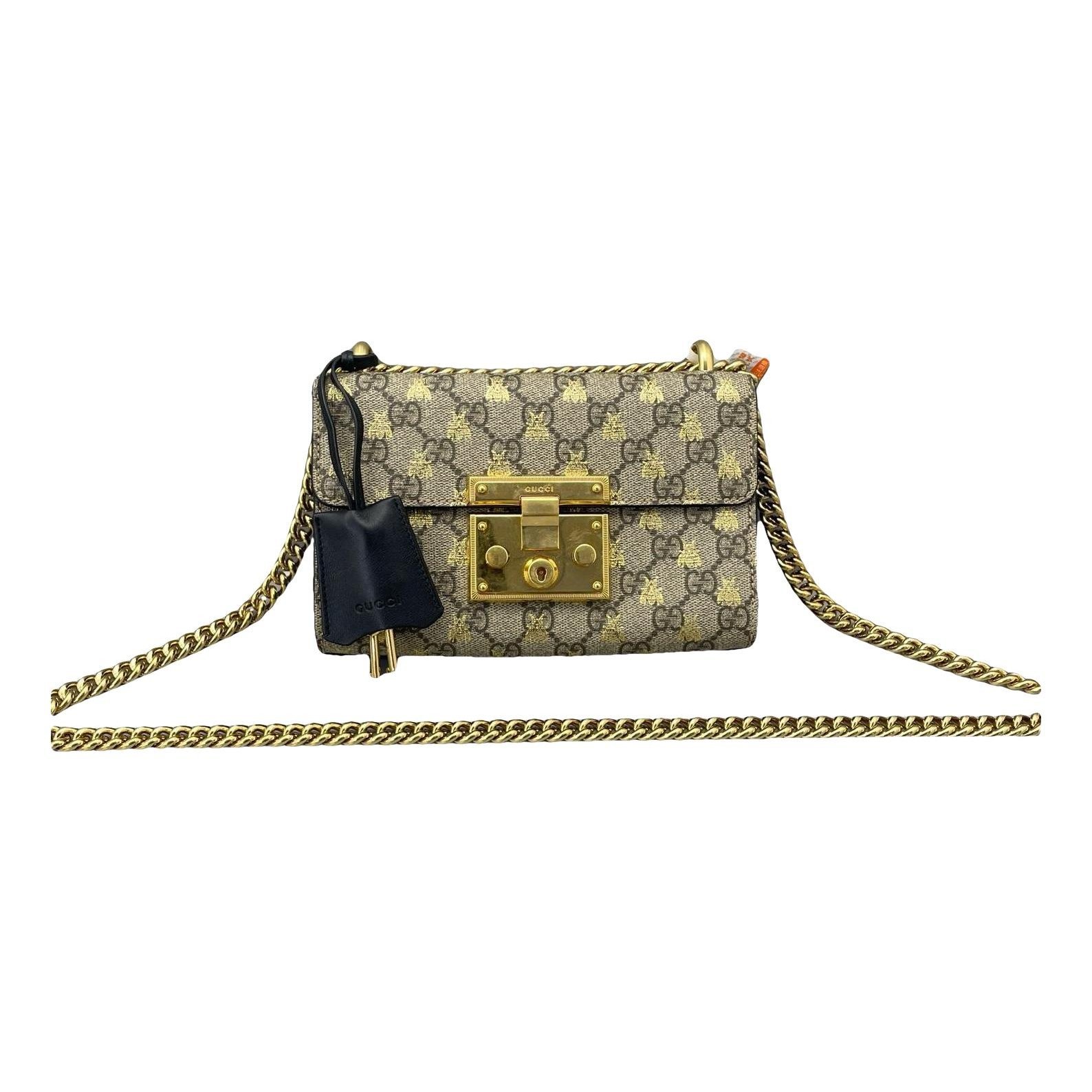 Padlock leather handbag