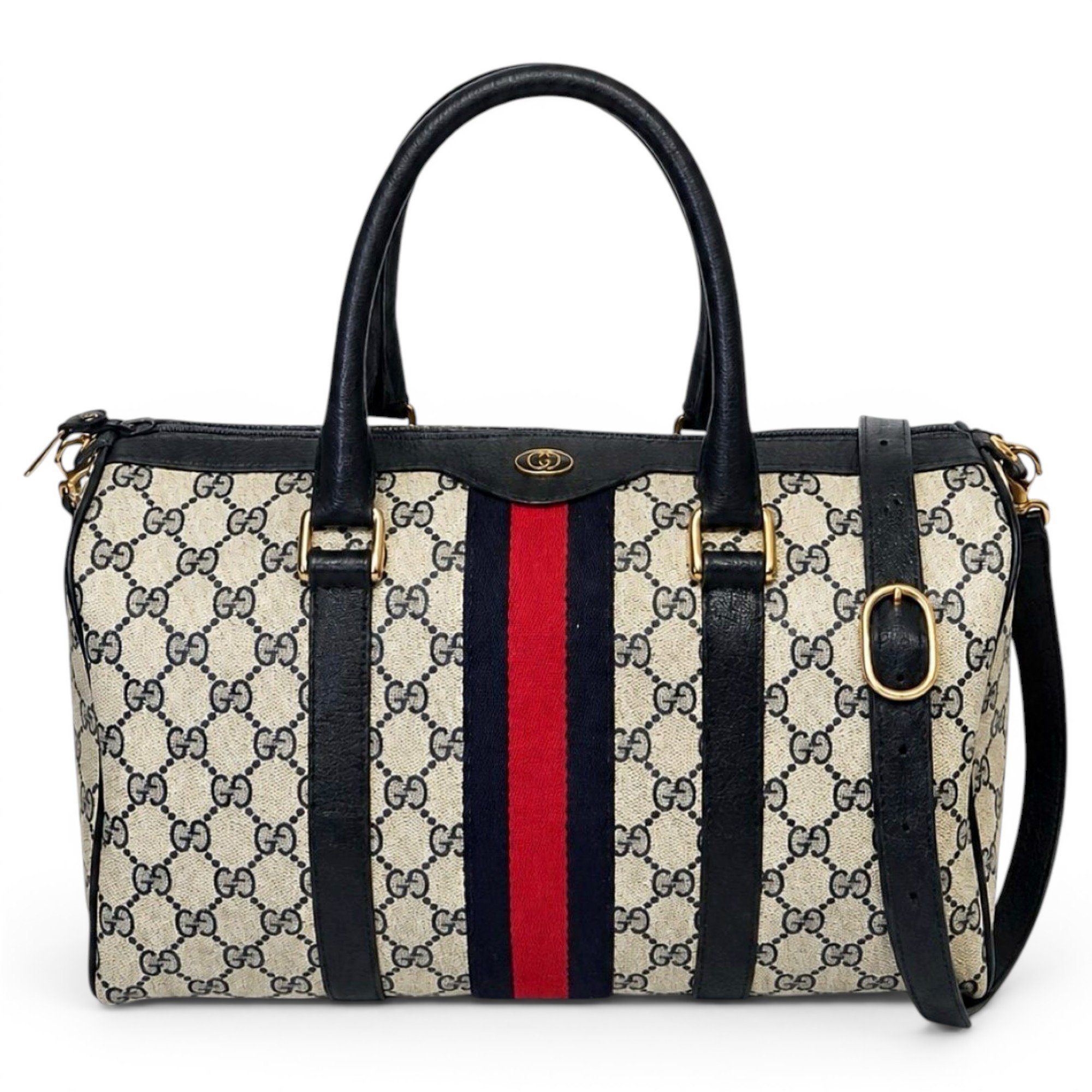 Boston leather bowling bag