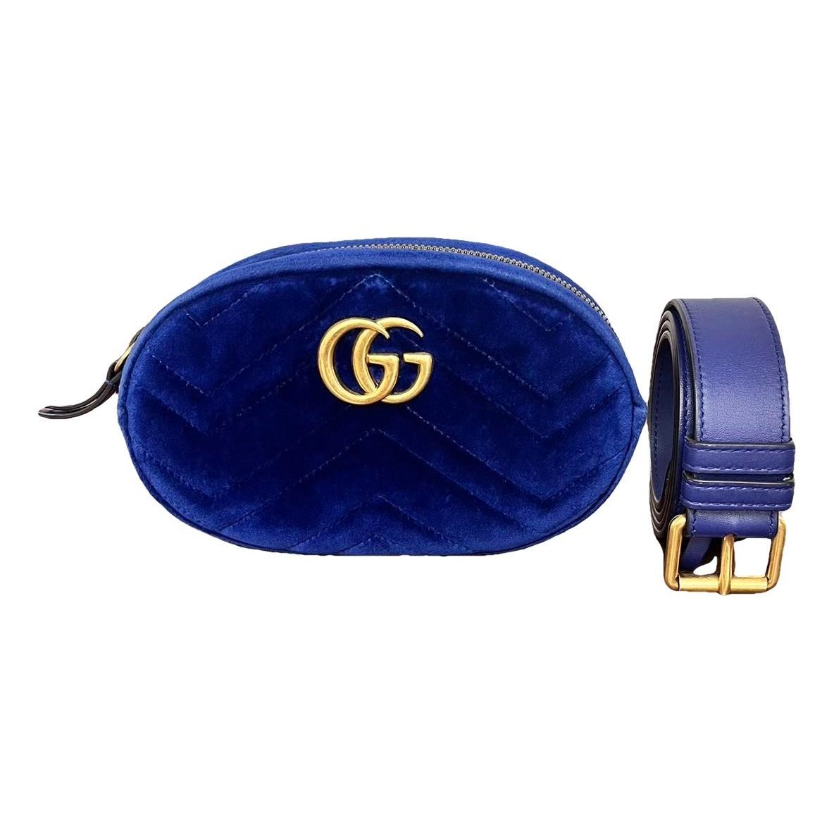 GG Marmont Oval velvet handbag