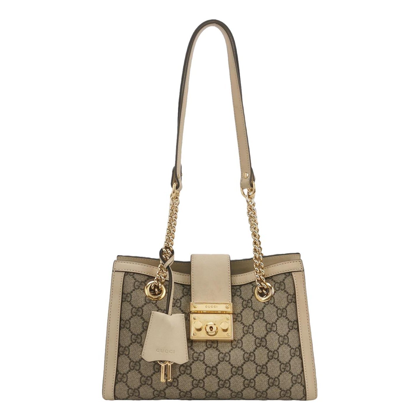 Padlock leather handbag