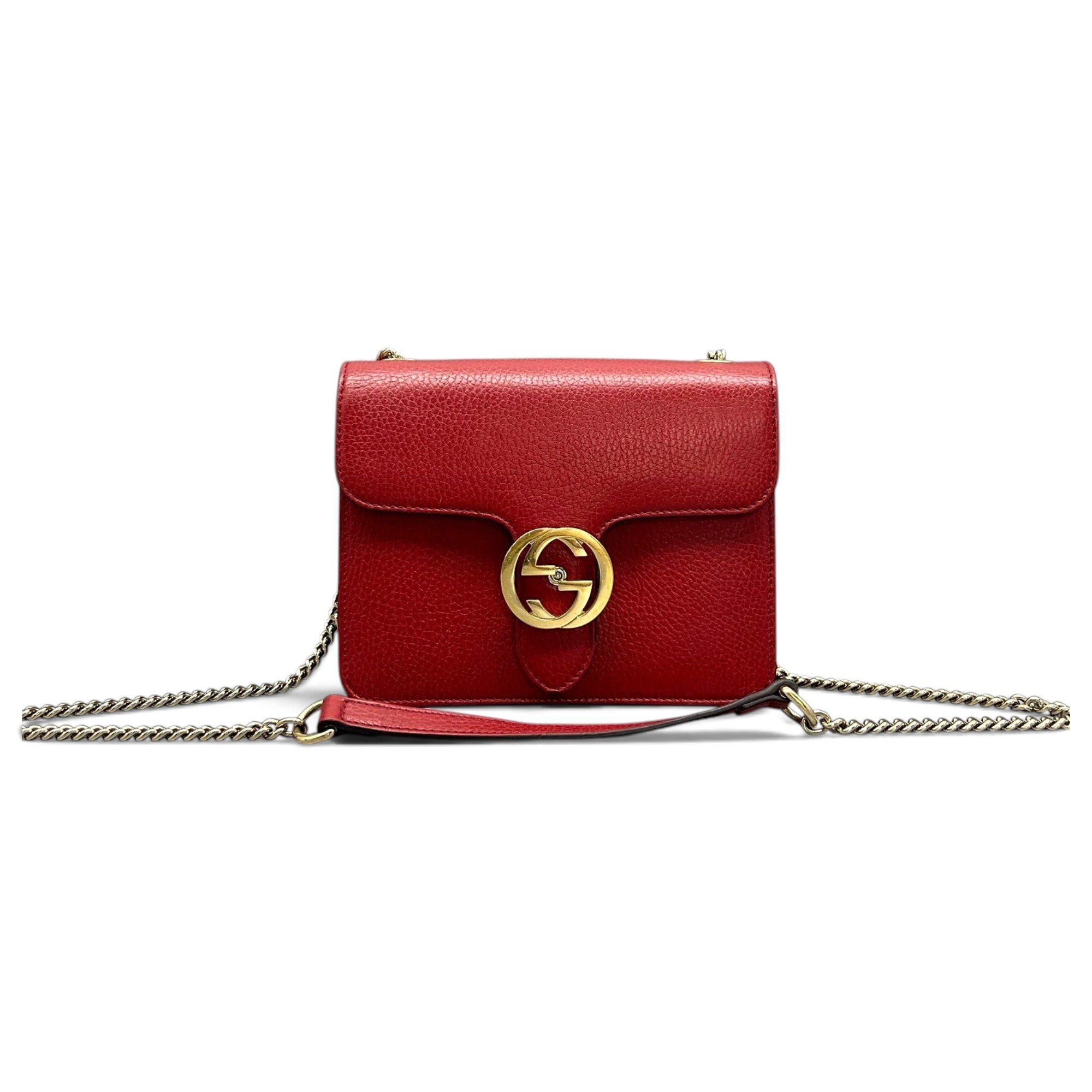 Interlocking leather handbag