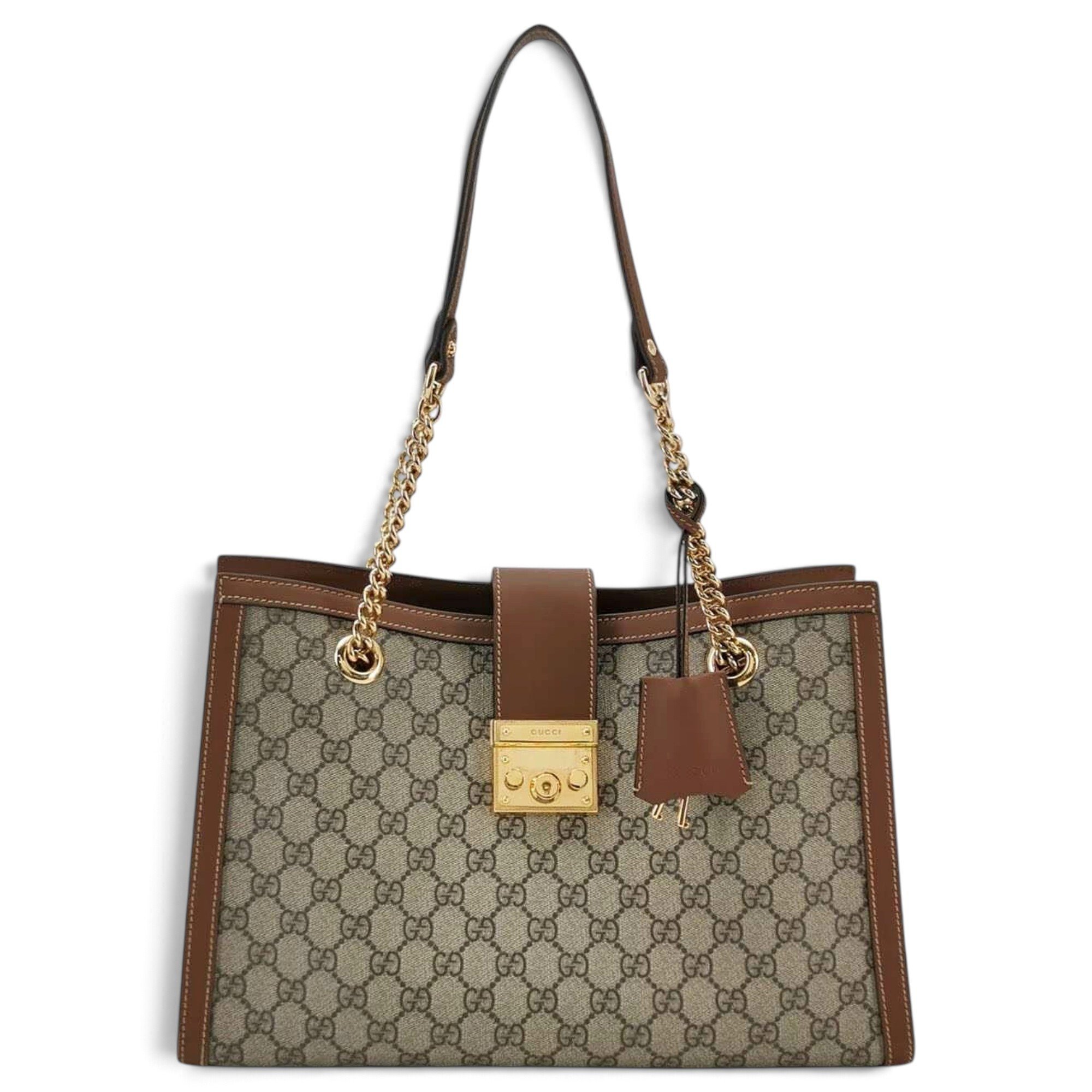 Padlock leather handbag
