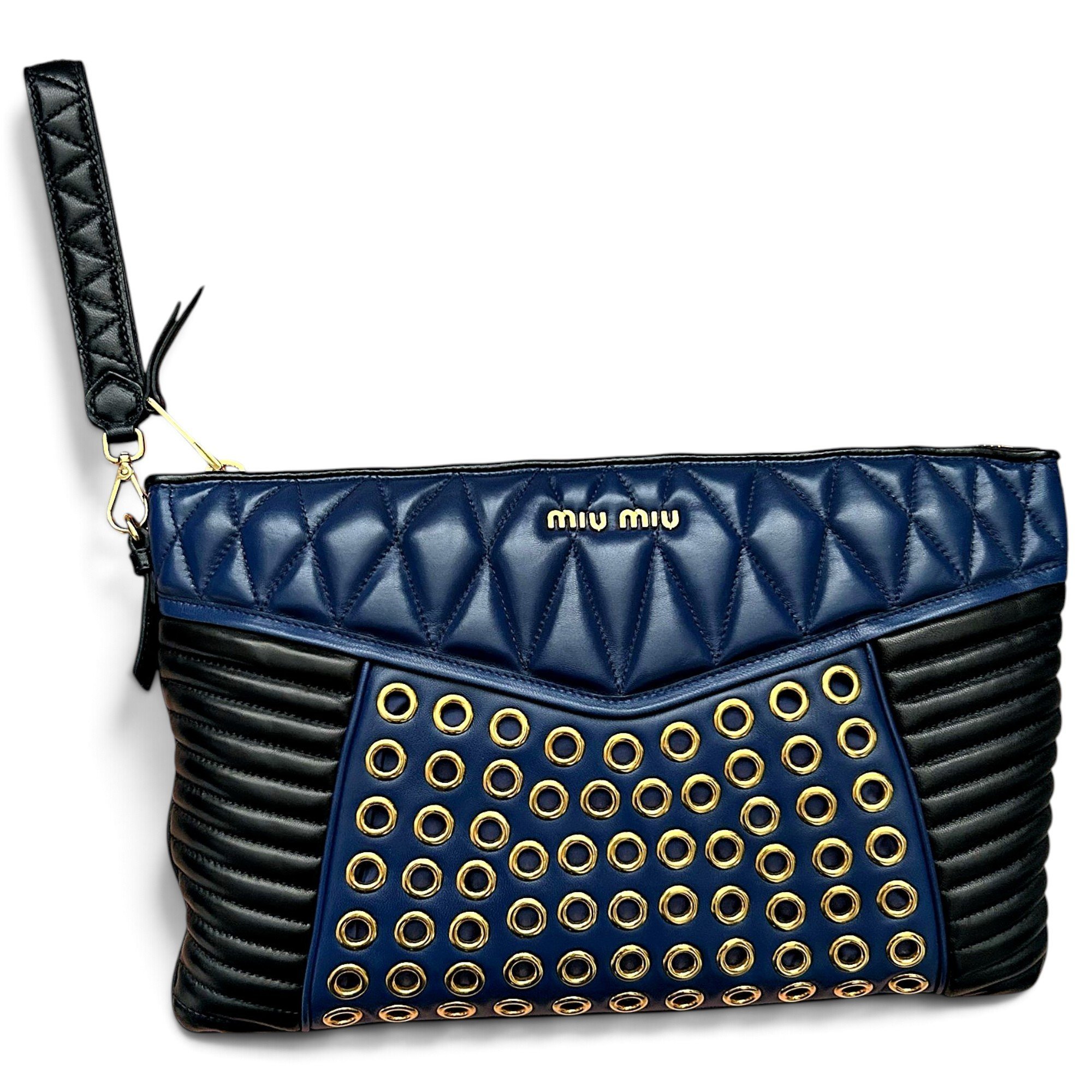 Leather clutch bag