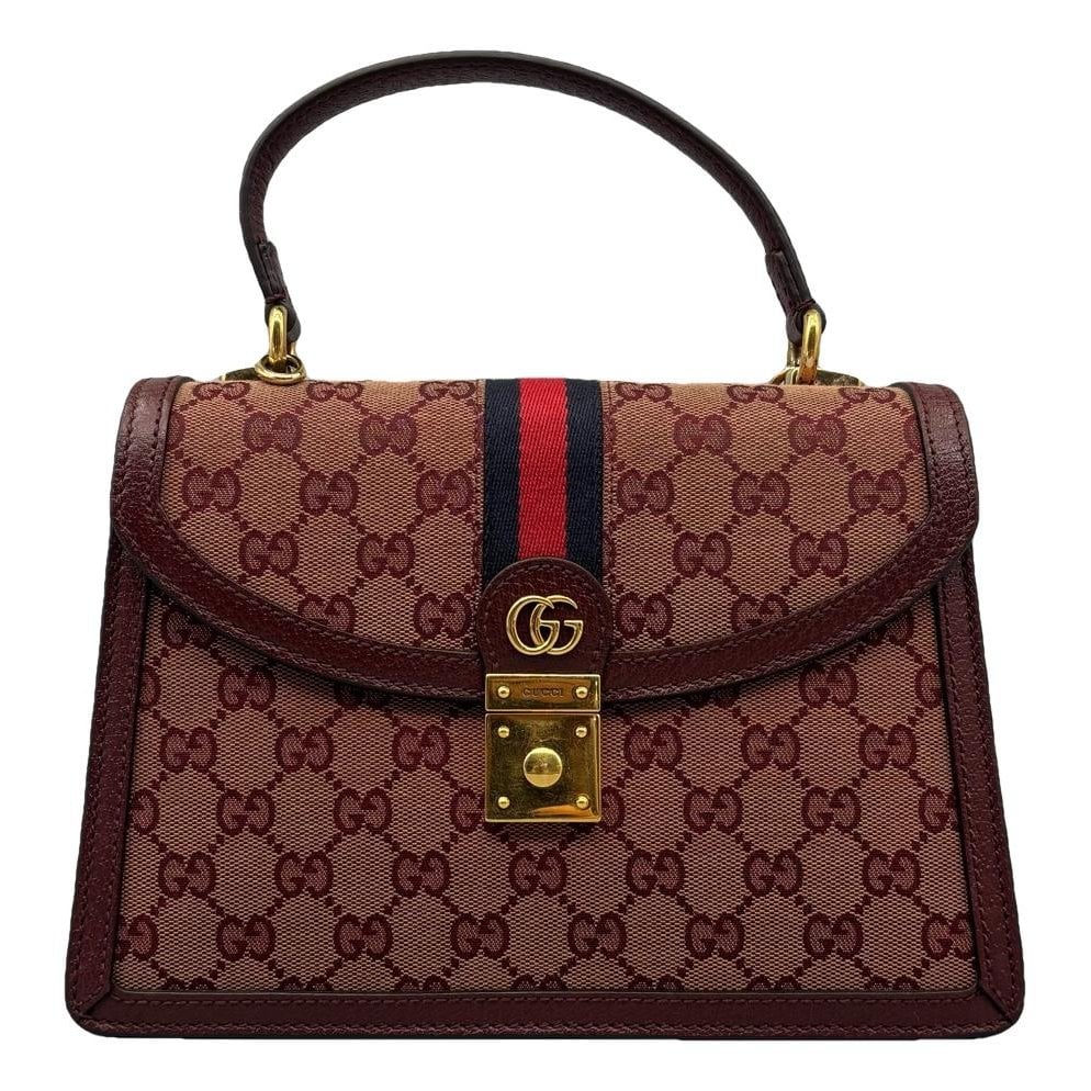 Ophidia Flap Top Handle leather handbag
