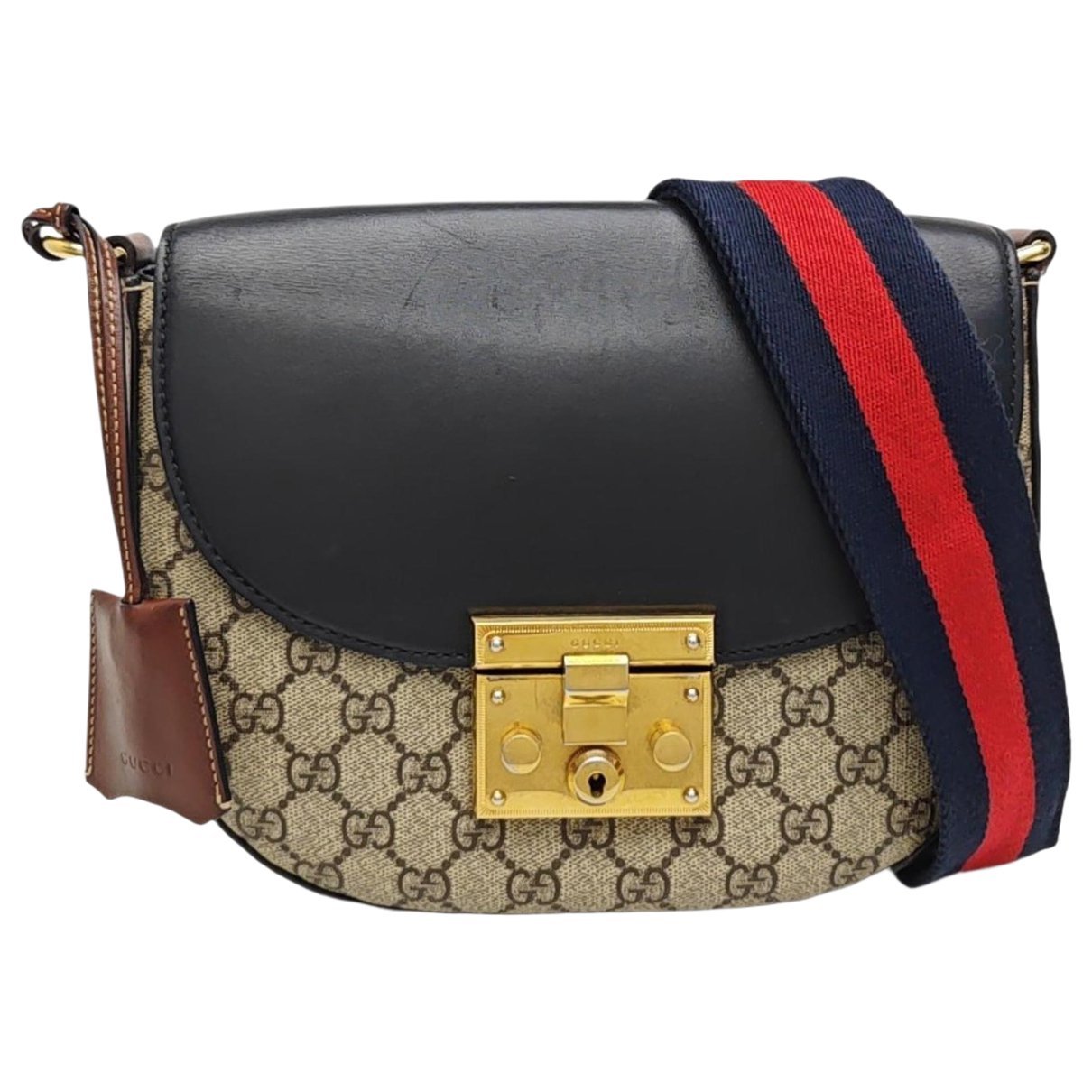 Padlock leather handbag