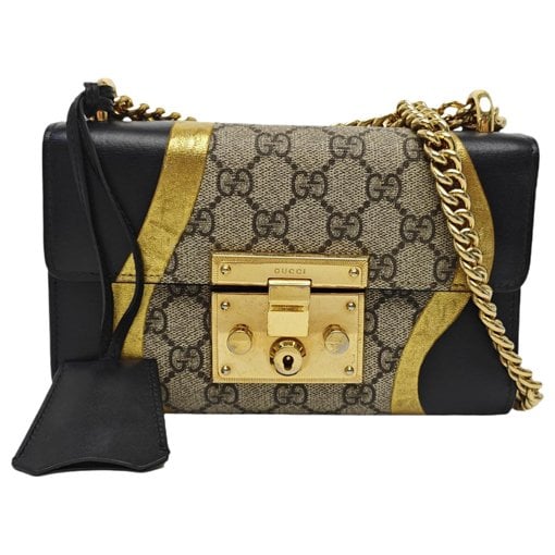 Padlock leather handbag