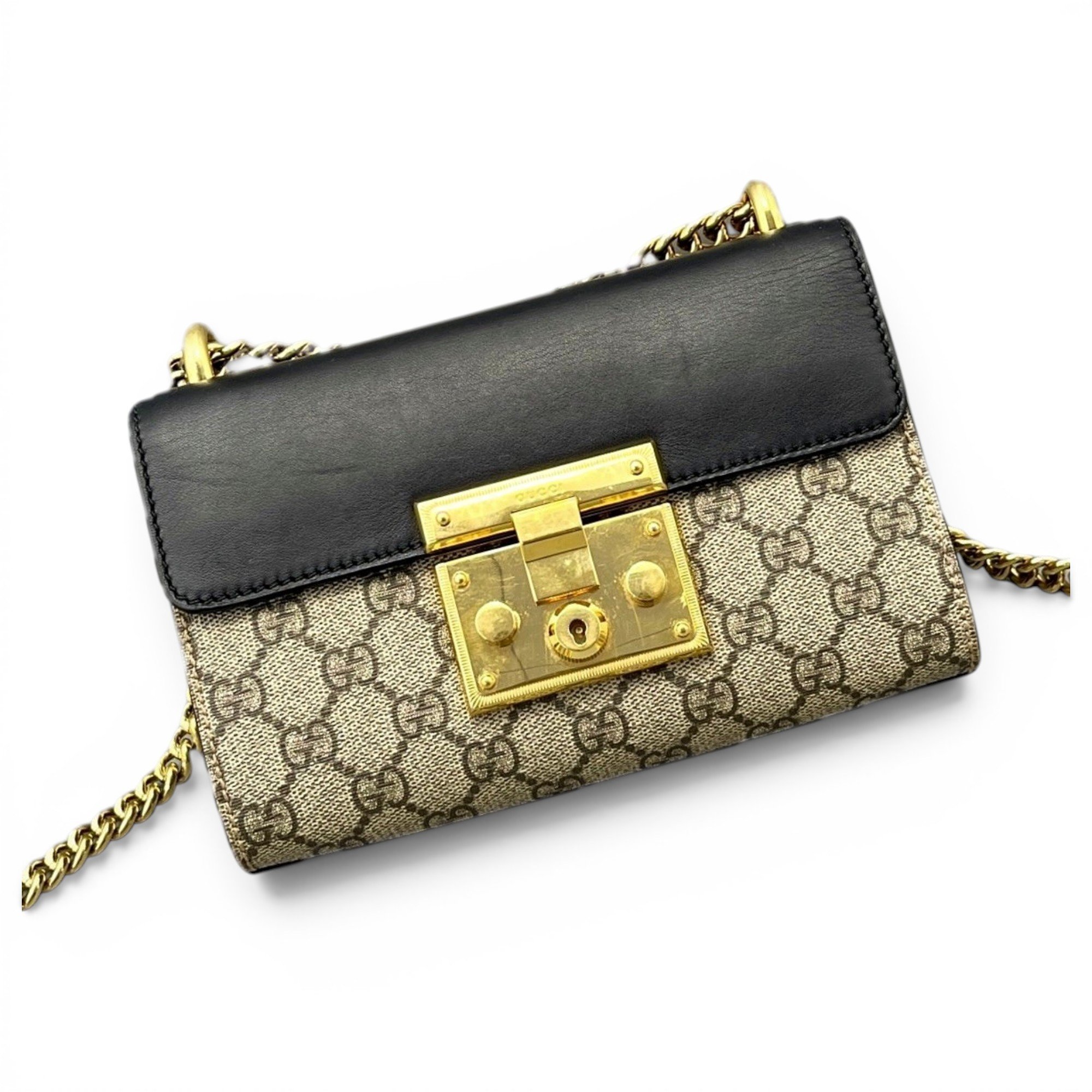 Padlock leather handbag