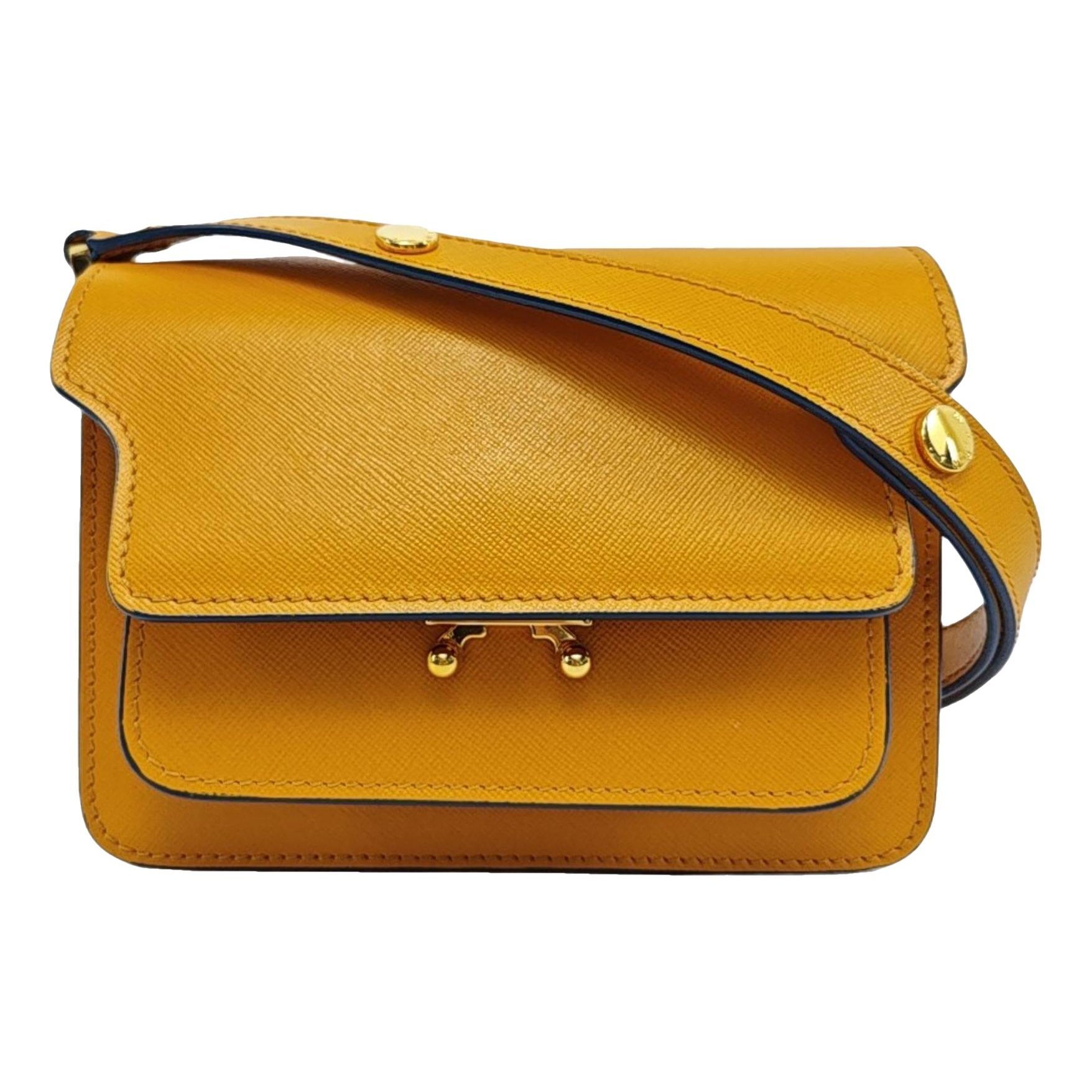 Trunk leather crossbody bag