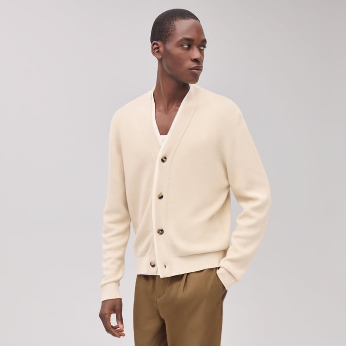 Écru "Lin Et l'Autre" Buttoned Cardigan