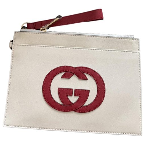 Interlocking leather clutch bag