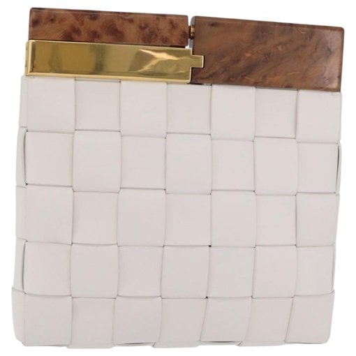 Snap leather clutch bag