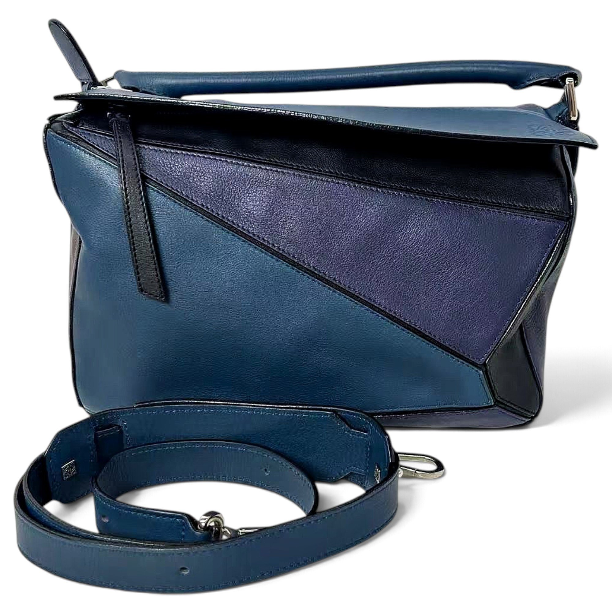 Puzzle leather handbag